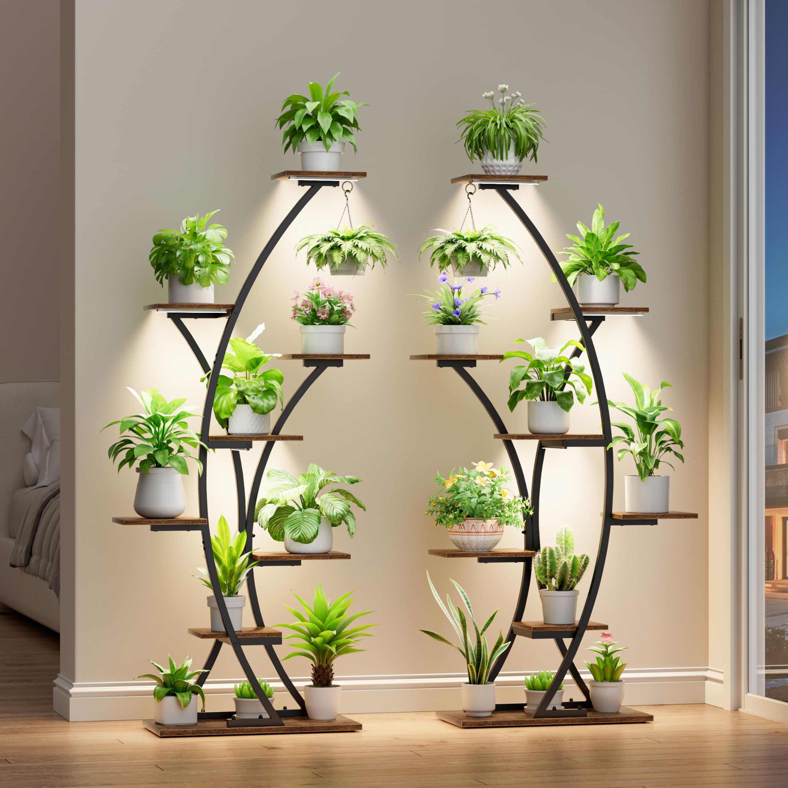 8-Tier Plant Stand with LED Grow Lights