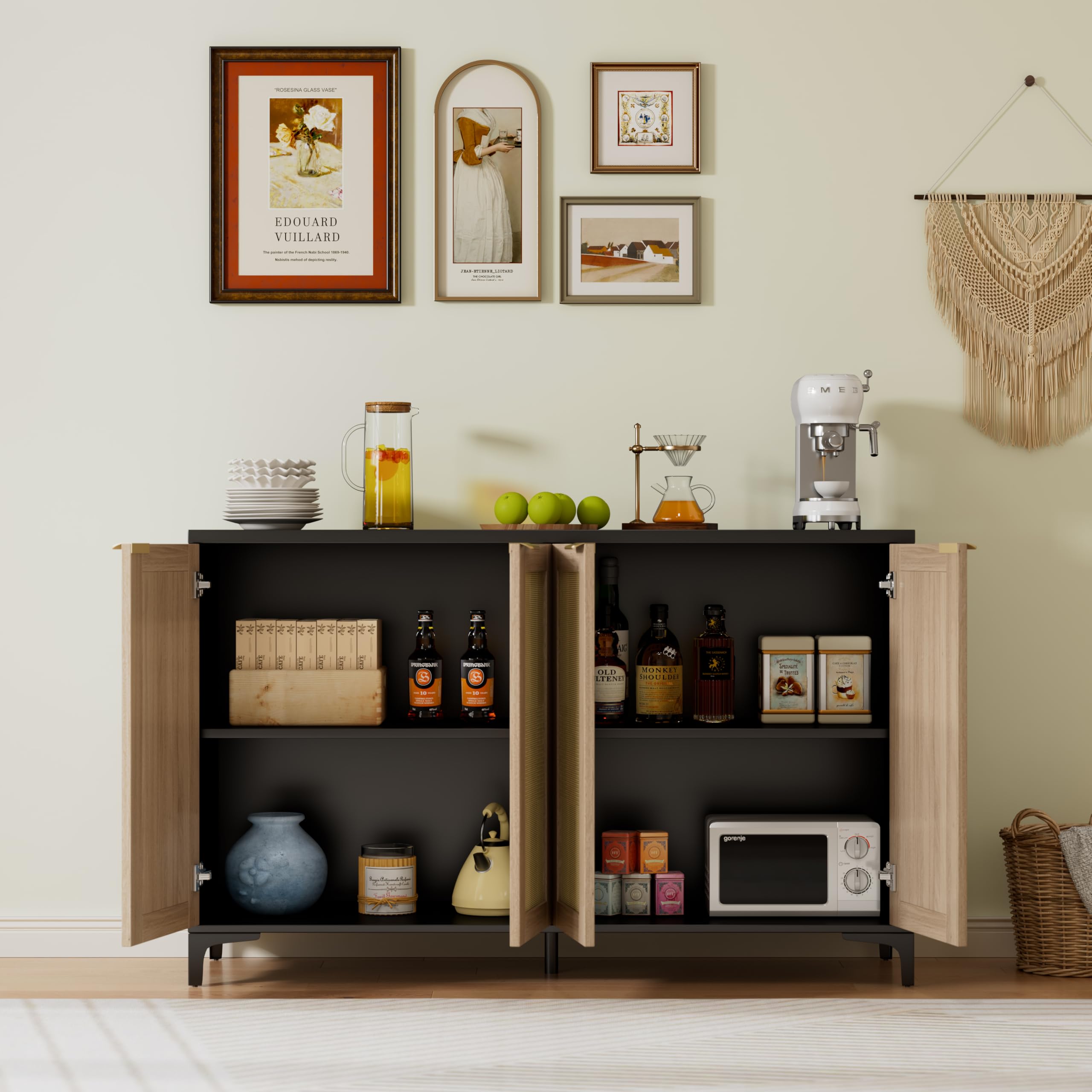 Rattan Sideboard Buffet Cabinet with Storage
