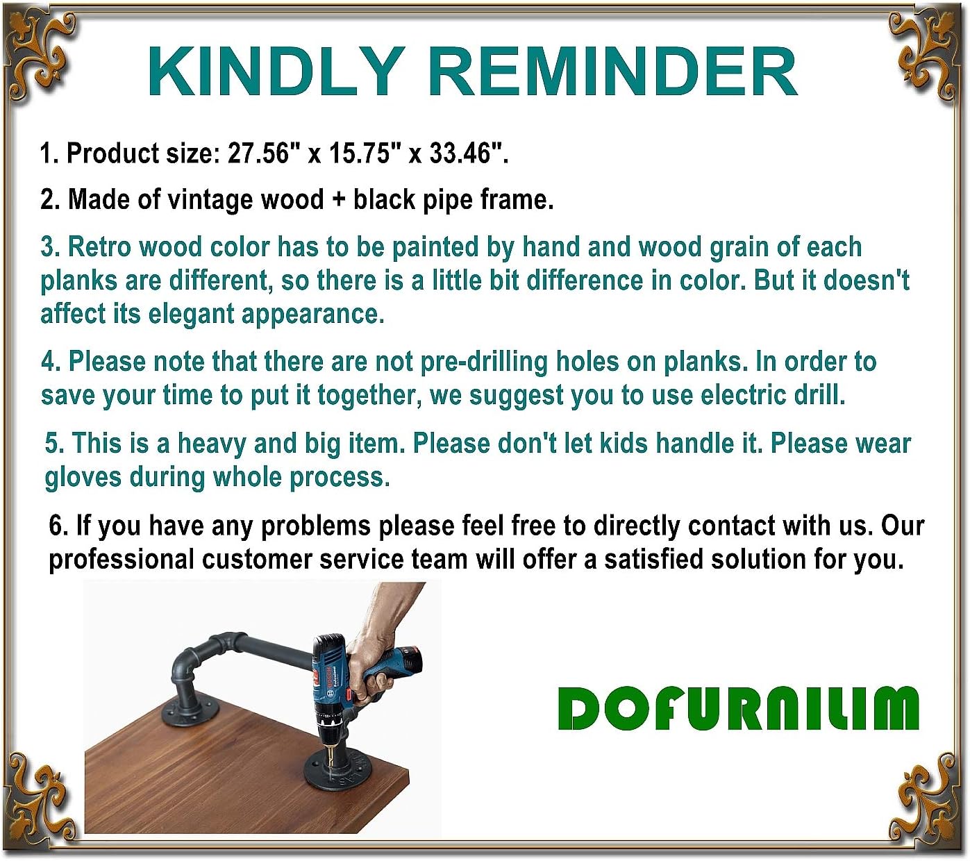 Industrial Pipe Bar Cart with Wheels