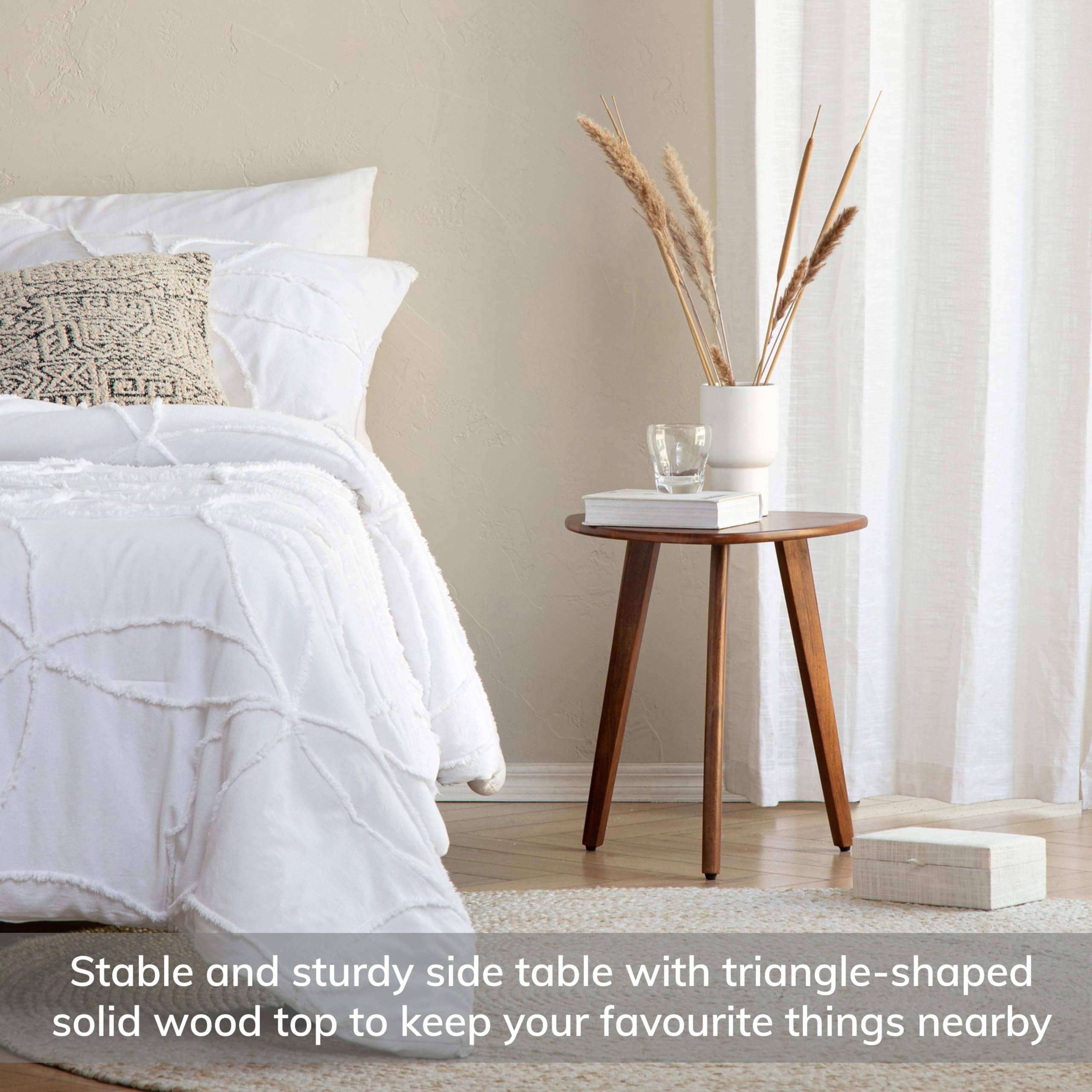 Tri Pin Side Table - Handmade Mango Wood End Table