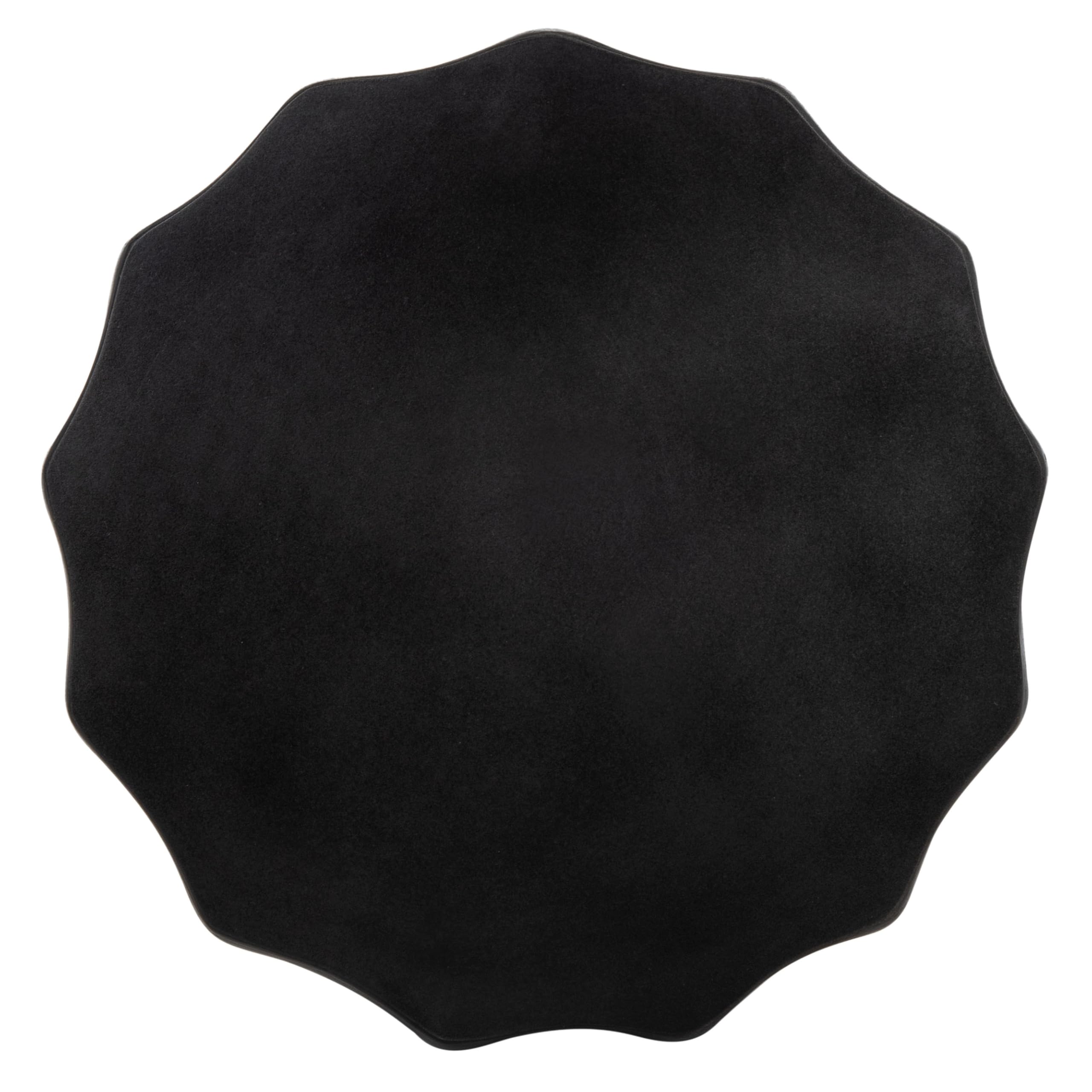 Black Modern Concrete Round Accent Table