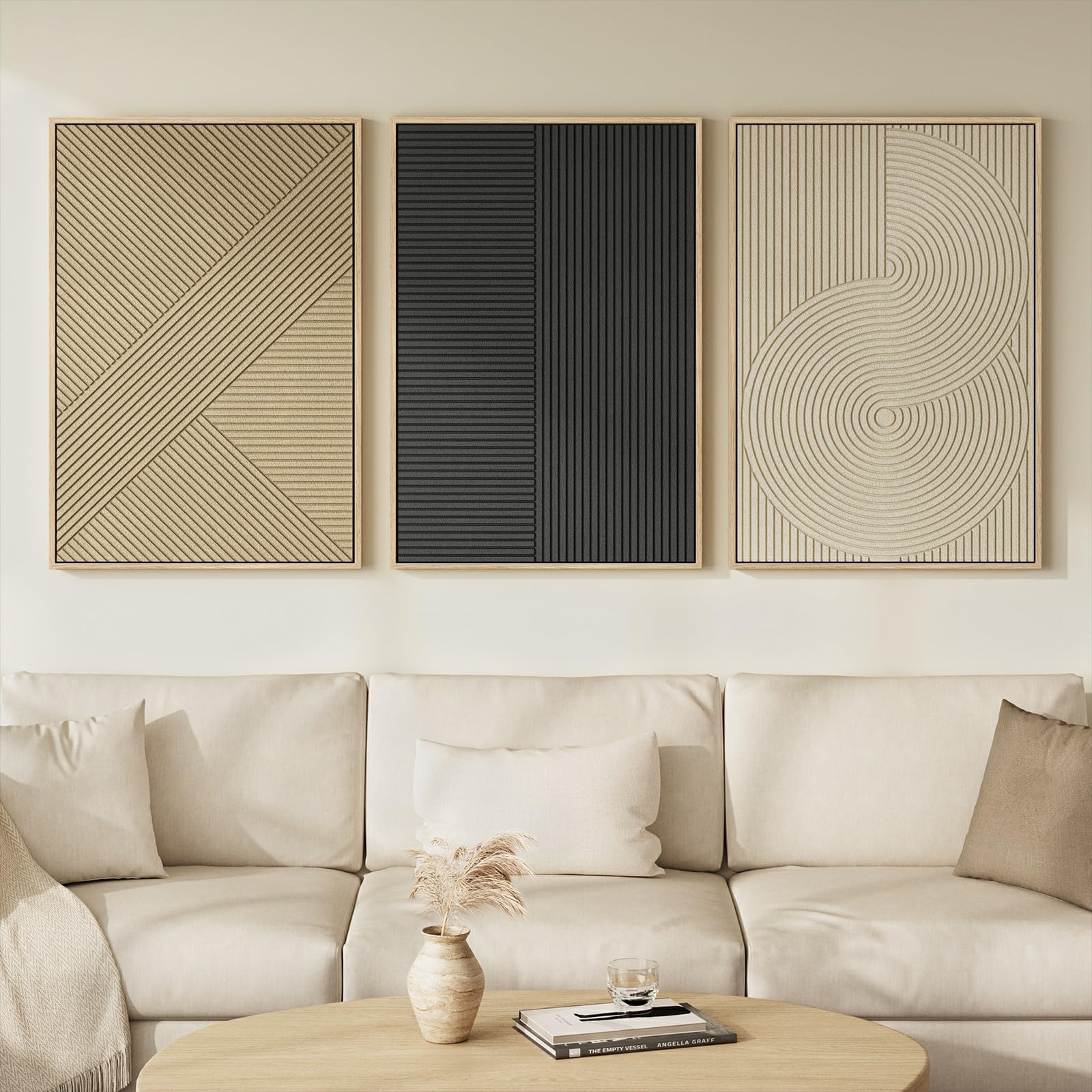 3D Textured Boho Abstract Wall Art Set