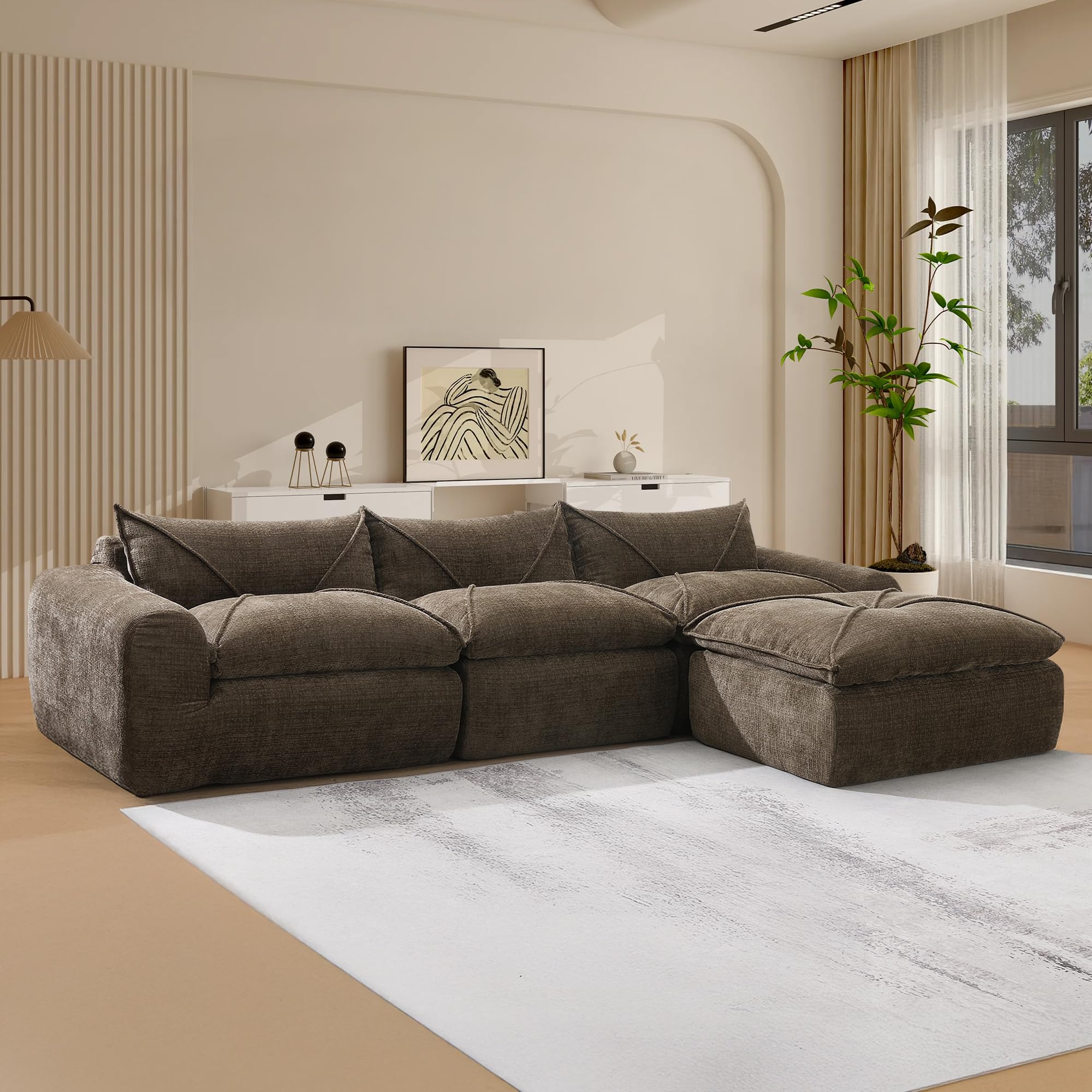 Oversized Modular Chenille Cloud Sectional Sofa