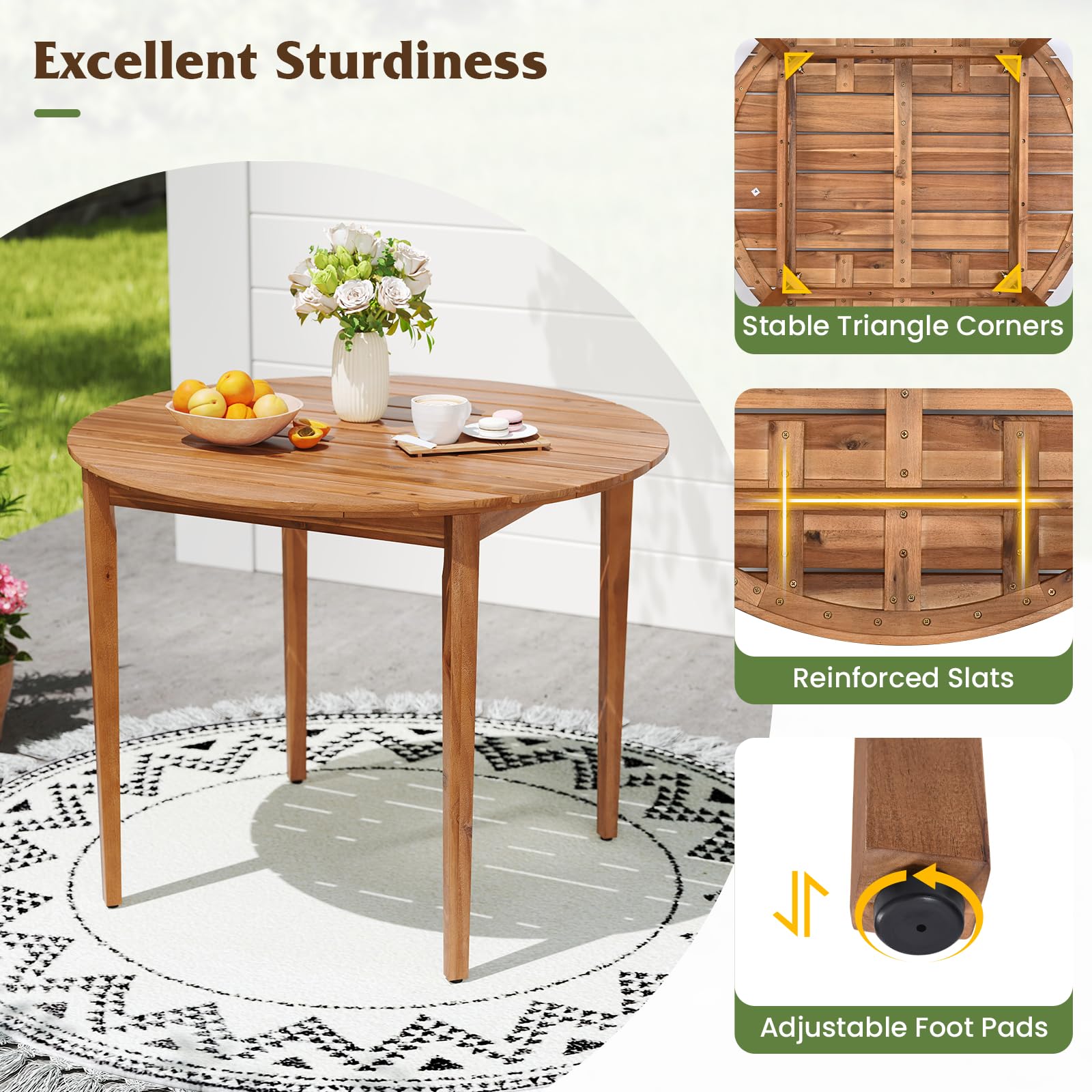 5 Piece Patio Dining Set with Cushioned Chairs