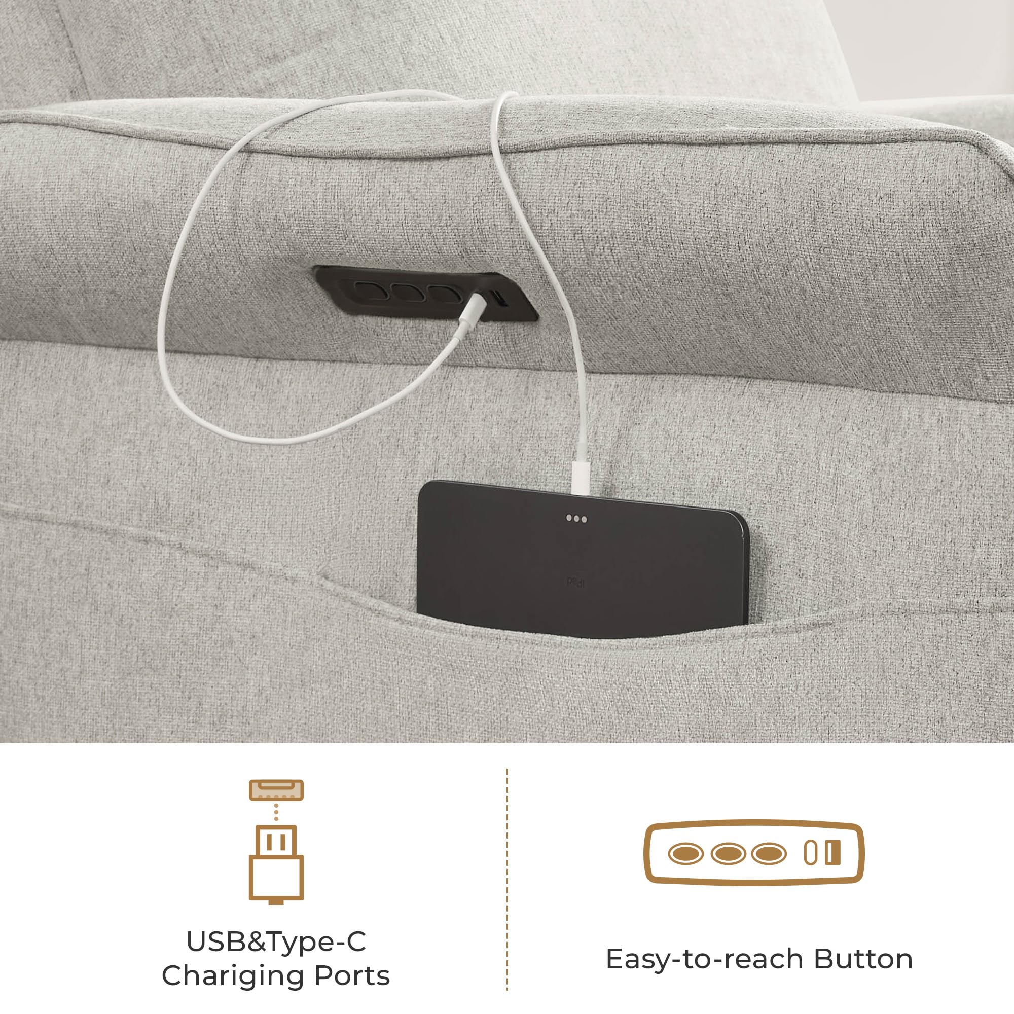 Triple-Motor Power Swivel Nursery Glider Recliner