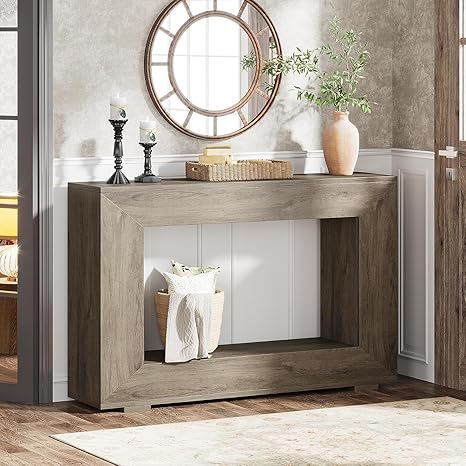 Farmhouse Console Table with Storage 47 Inches