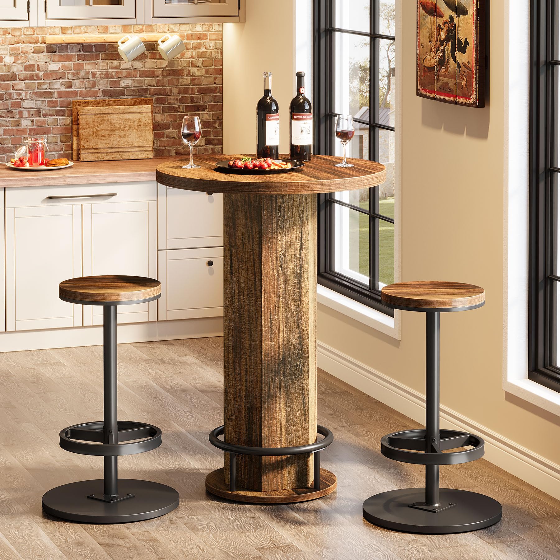 Round Bar Table with 2 Barstools
