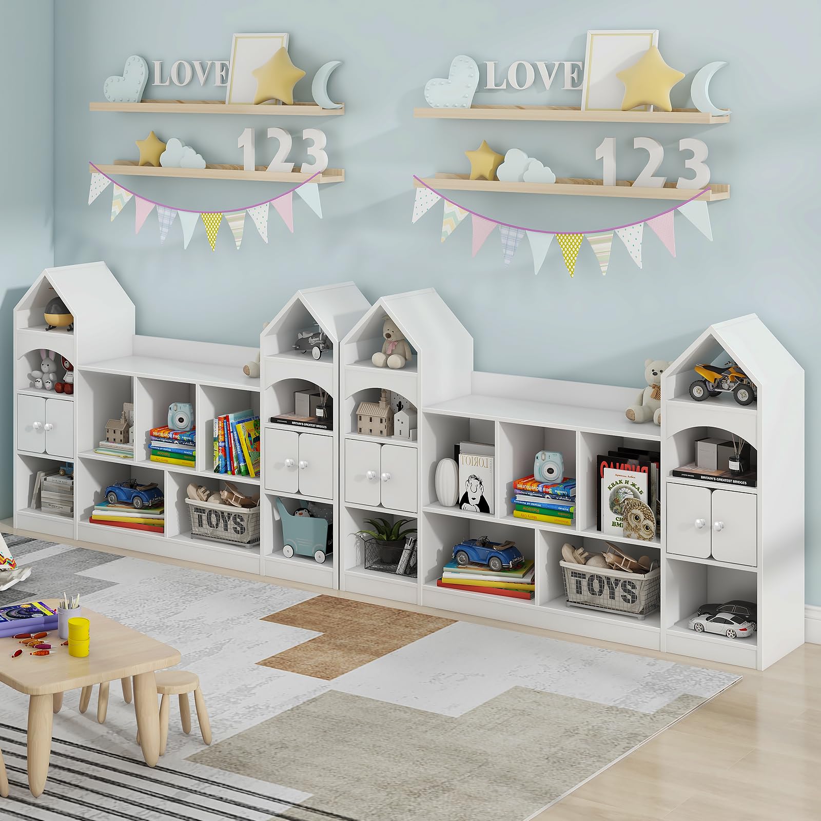 Castle-Themed Kids Bookshelf and Toy Storage Cabinet
