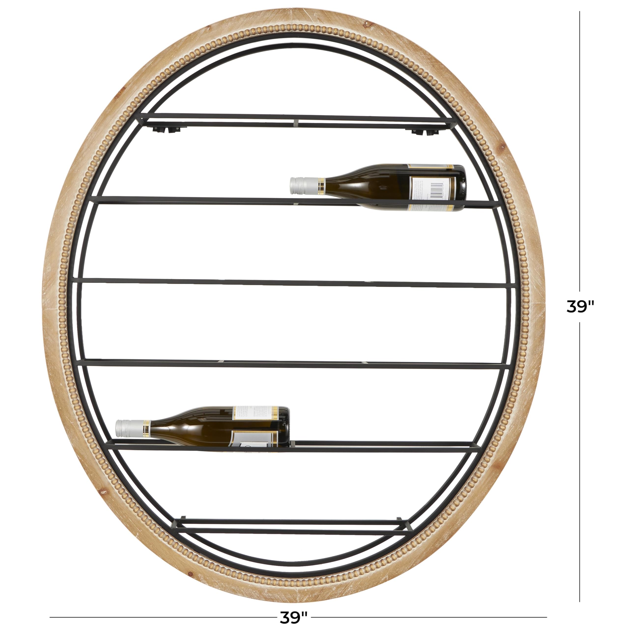 Wall Wine Rack 13 Bottle Farmhouse Metal Oval