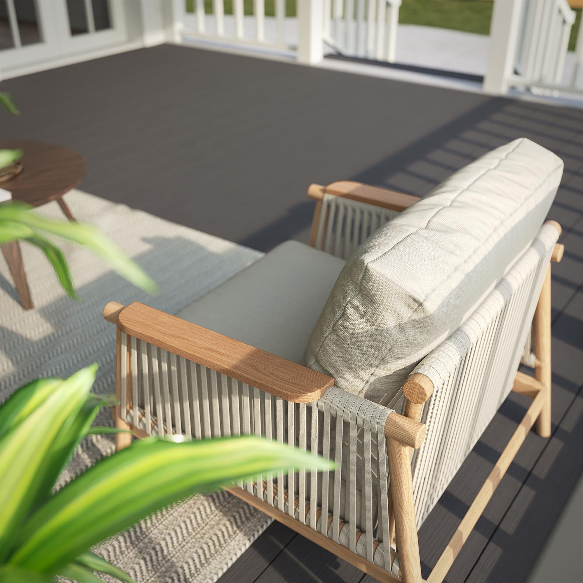 Modern All-Weather Aluminum Outdoor Patio Loveseat