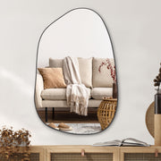 Irregular Asymmetrical Wall Mirror 40x26 Black