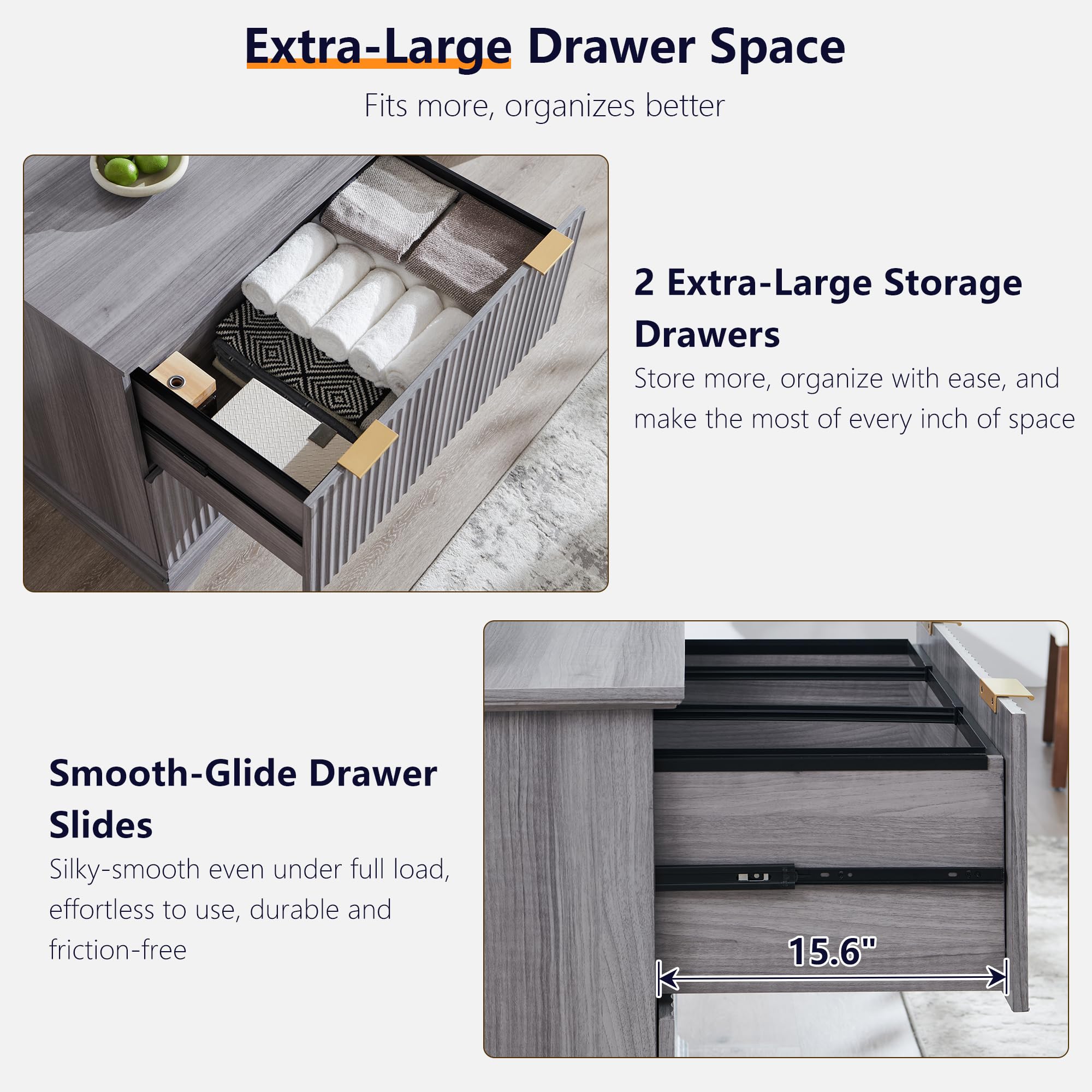 2 Drawer File Cabinet with Charging Station