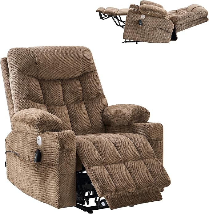Dual Motor Power Lift Recliner with Massage and Heat