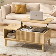 Fluted Lift Top Coffee Table with Storage