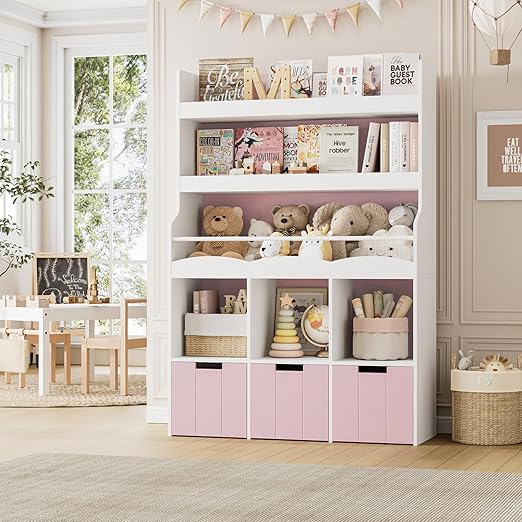 Kids Bookshelf with Toy Storage Organizer