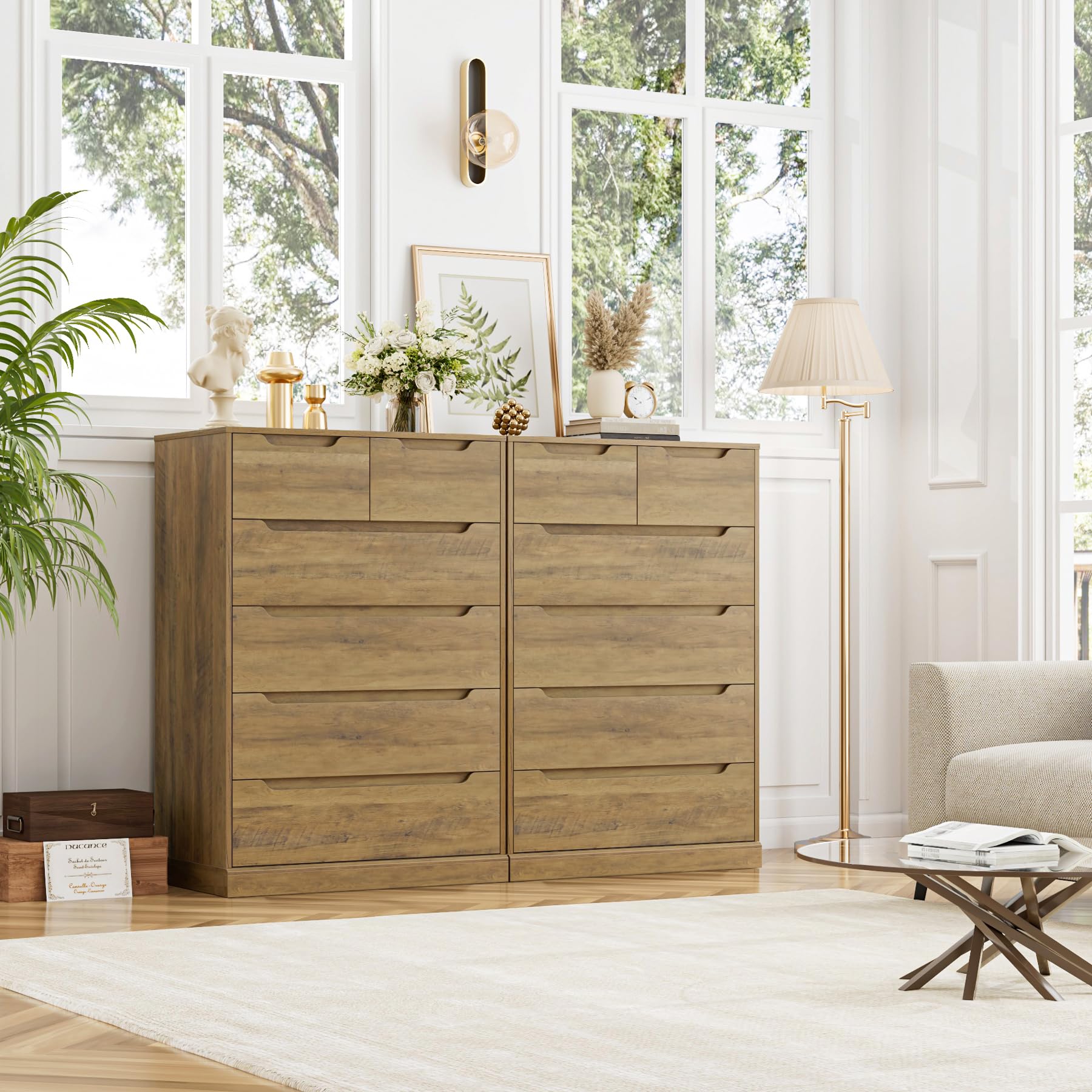 Modern 6 Drawer Dresser Tall Chest with Storage
