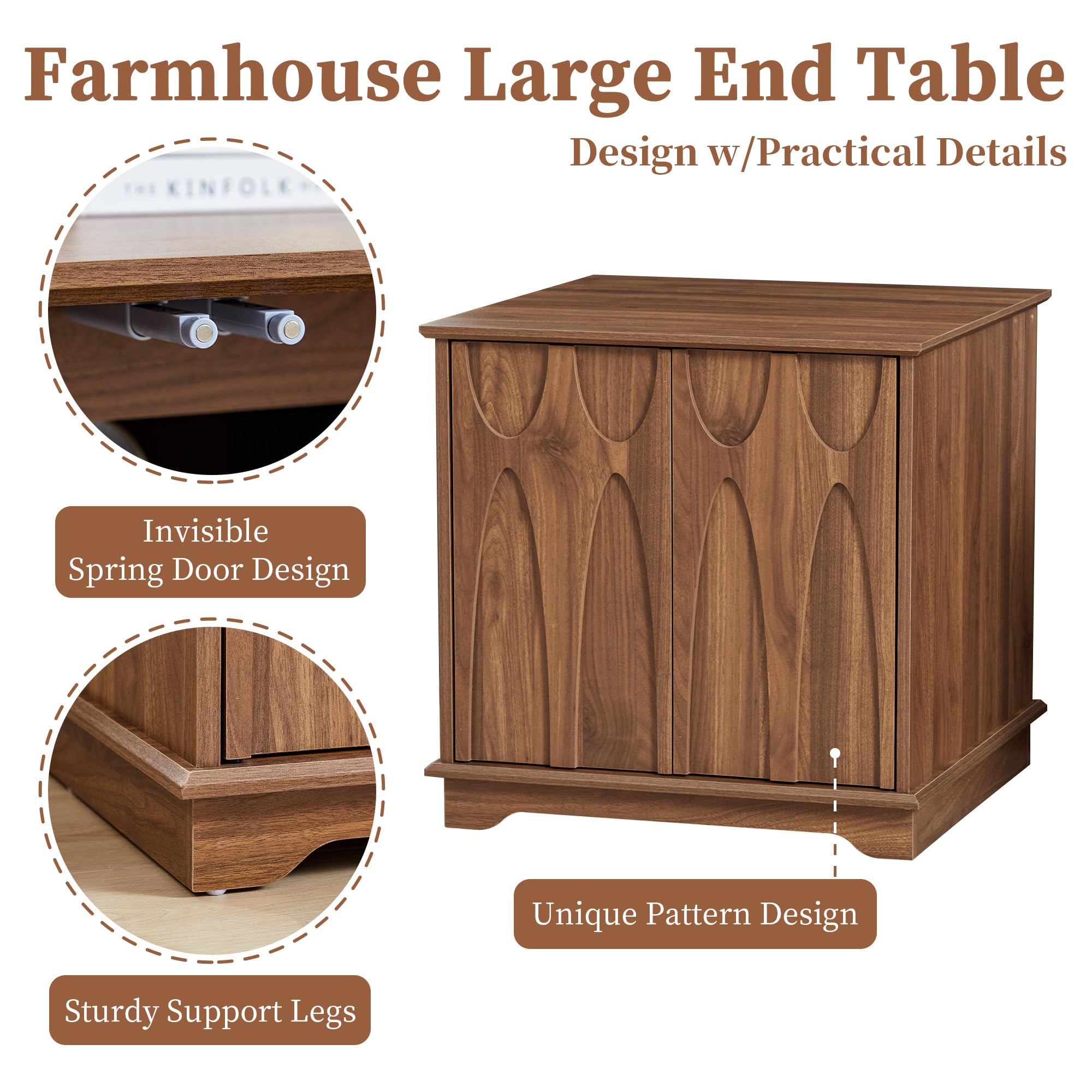 Square End Table with Storage