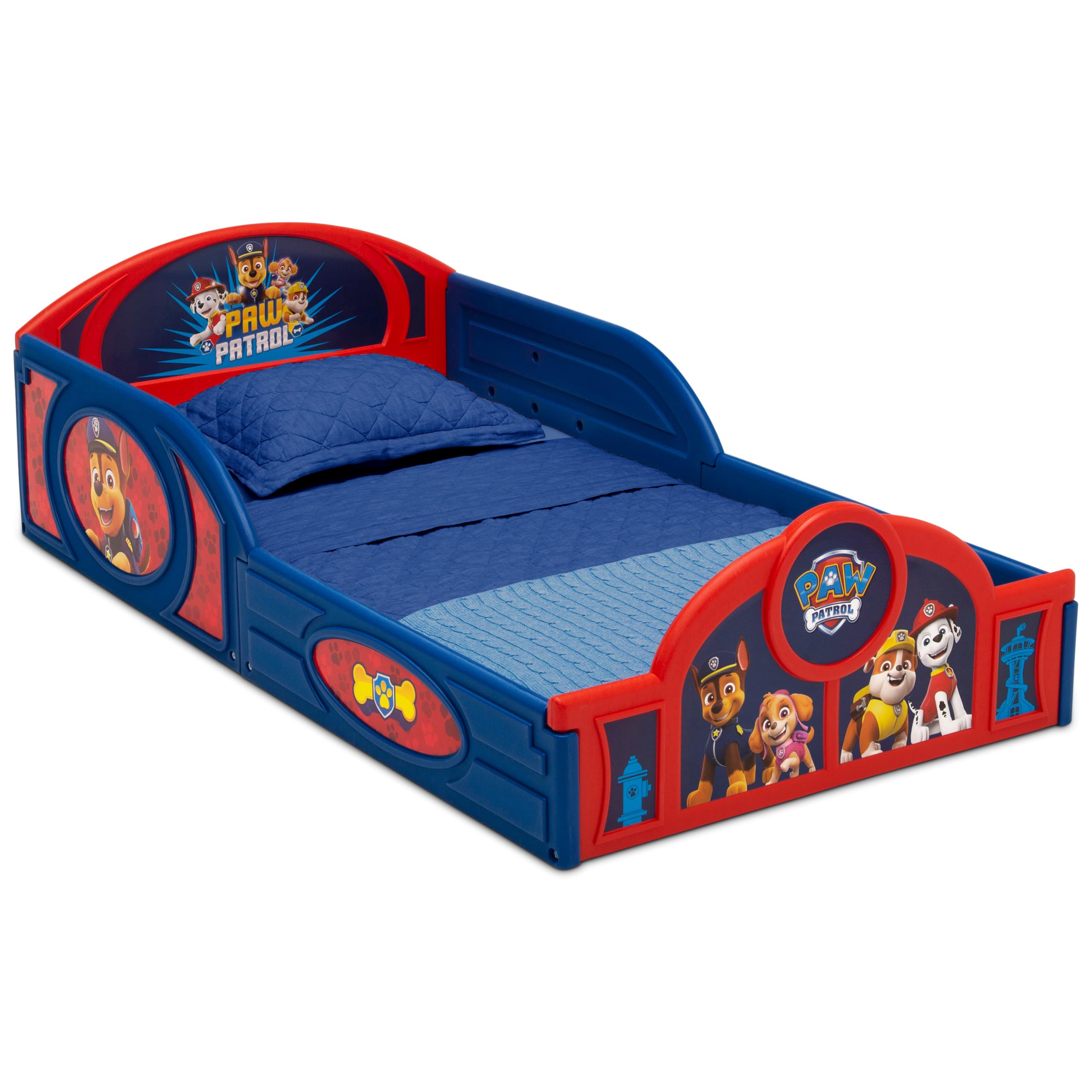 4-Piece Toddler Bedroom Set with Bed, Table, Chair and Toy Box