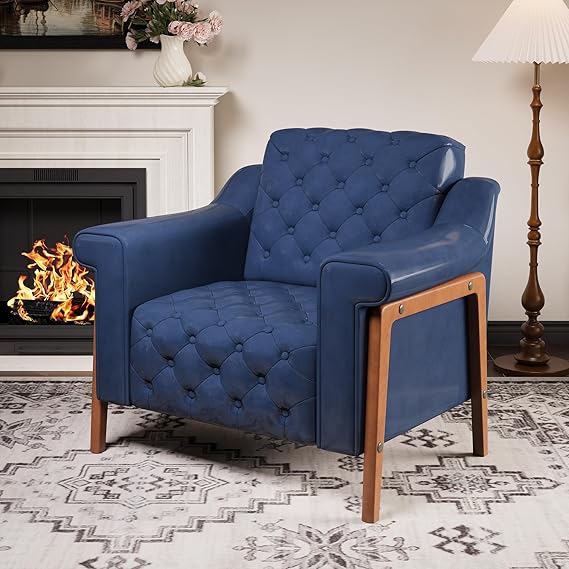 Ivory Accent Chair with PU Leather