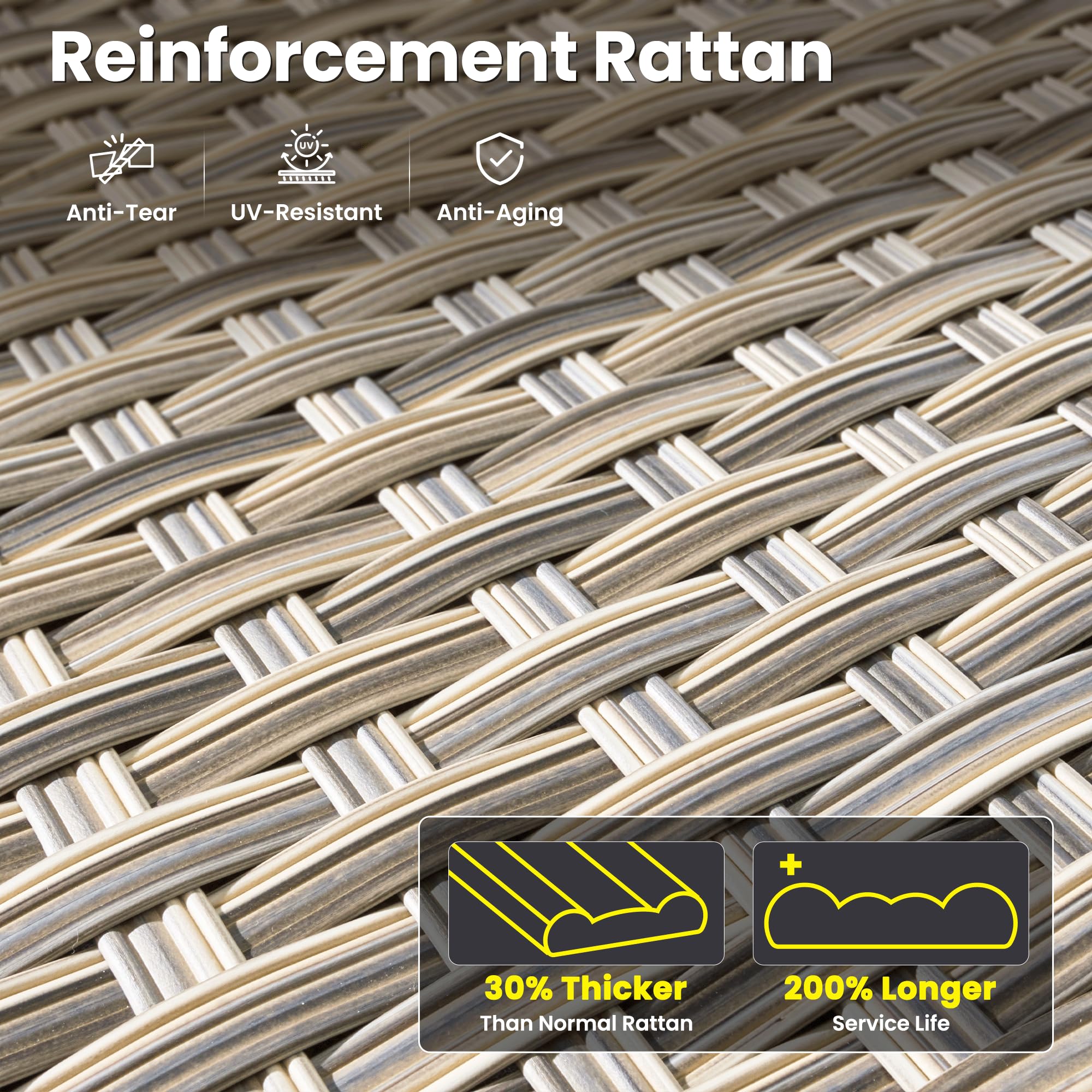 9-Piece Outdoor Patio Sectional Sofa Set with Fire Pit Table