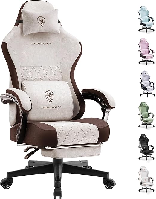 Ergonomic Gaming Chair with Pocket Spring Cushion and Footrest