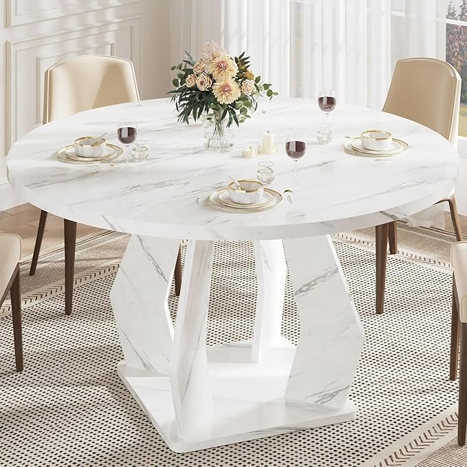 47 Inch Round Dining Table for 4-6