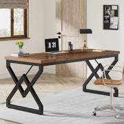 63-Inch Executive Desk with Metal Frame