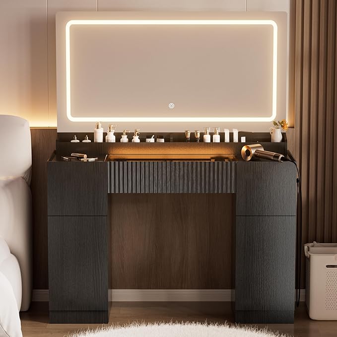 44" Vanity Desk with Mirror and Lights