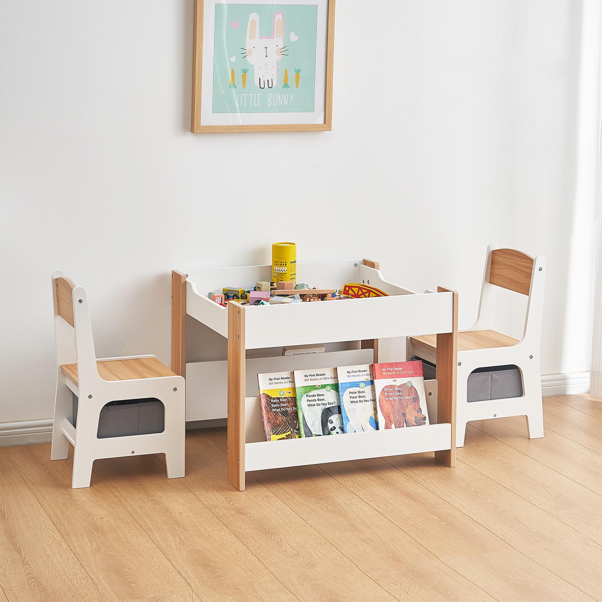 Kids Table and Chair Set with Storage