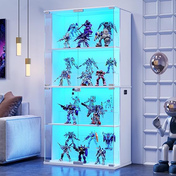 Display Cabinet with LED Lighting and Glass Doors