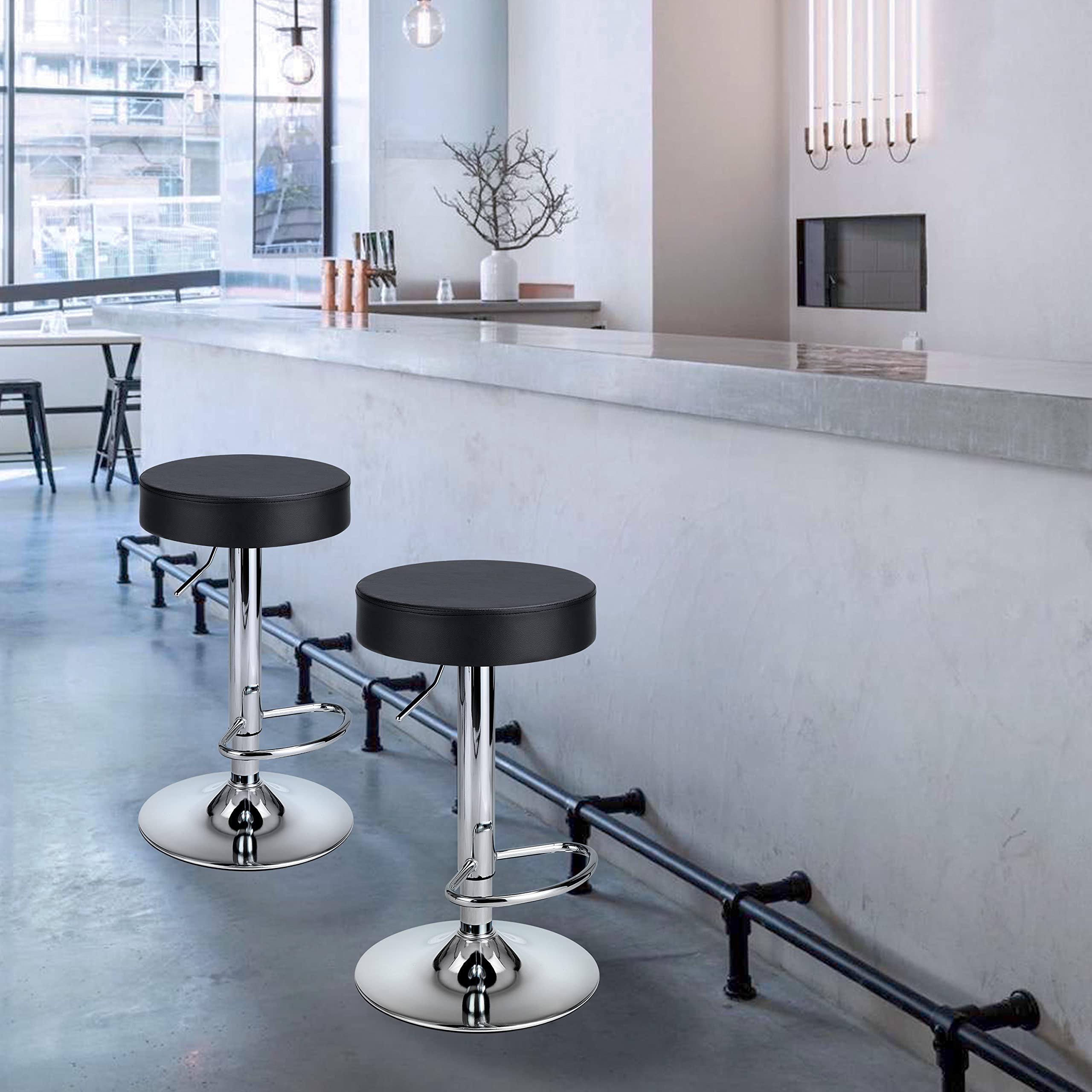 Modern Swivel Bar Stools Set of 2 - Counter Height Adjustable