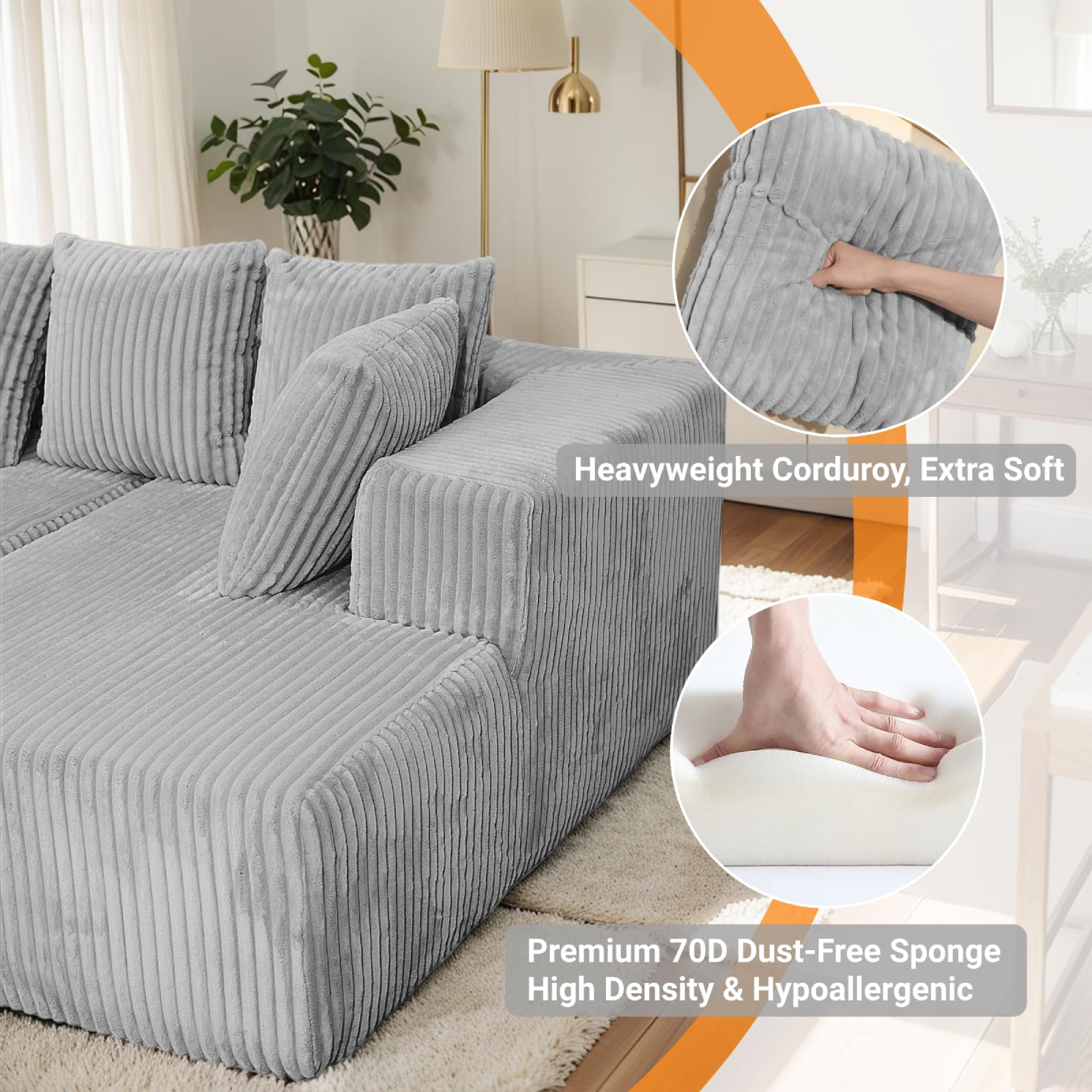 Modular Boneless Sectional Sofa Bed