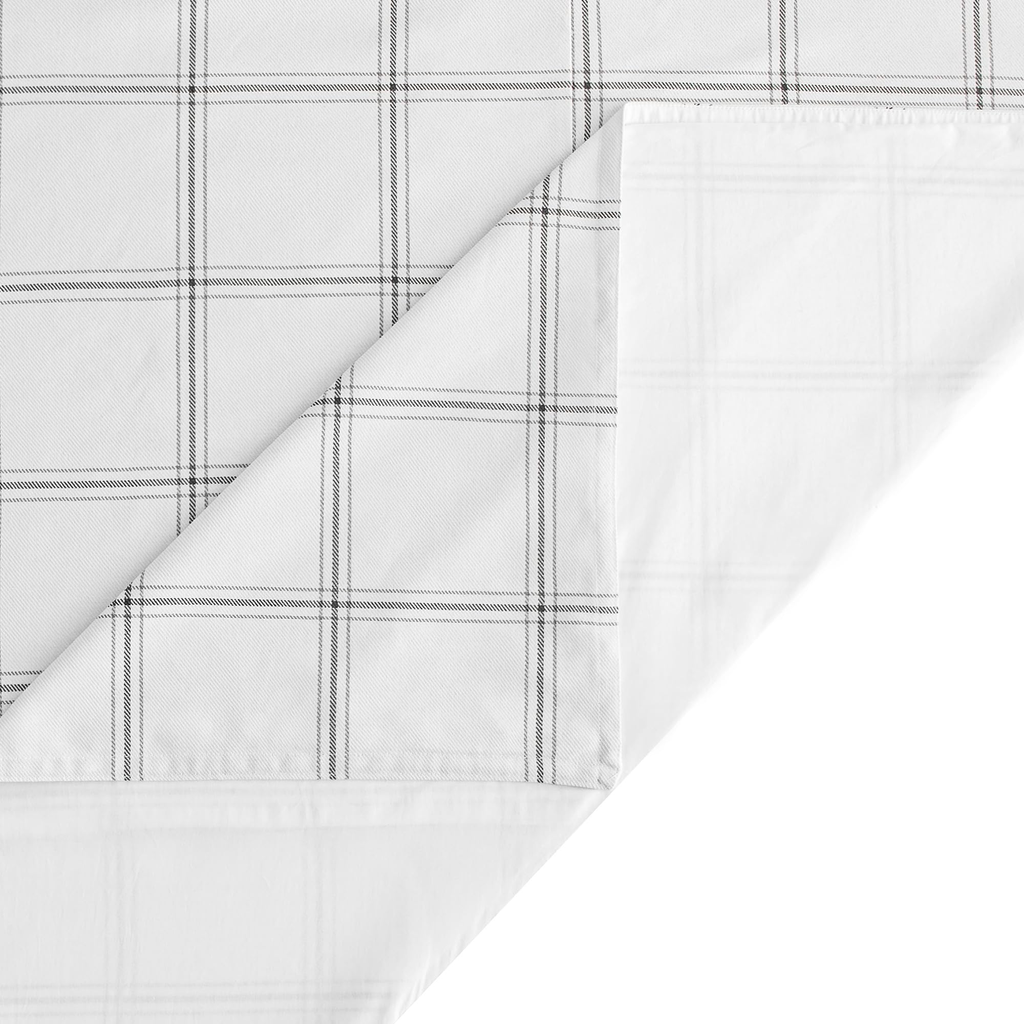 King Plaid Comforter Set White 3 Piece
