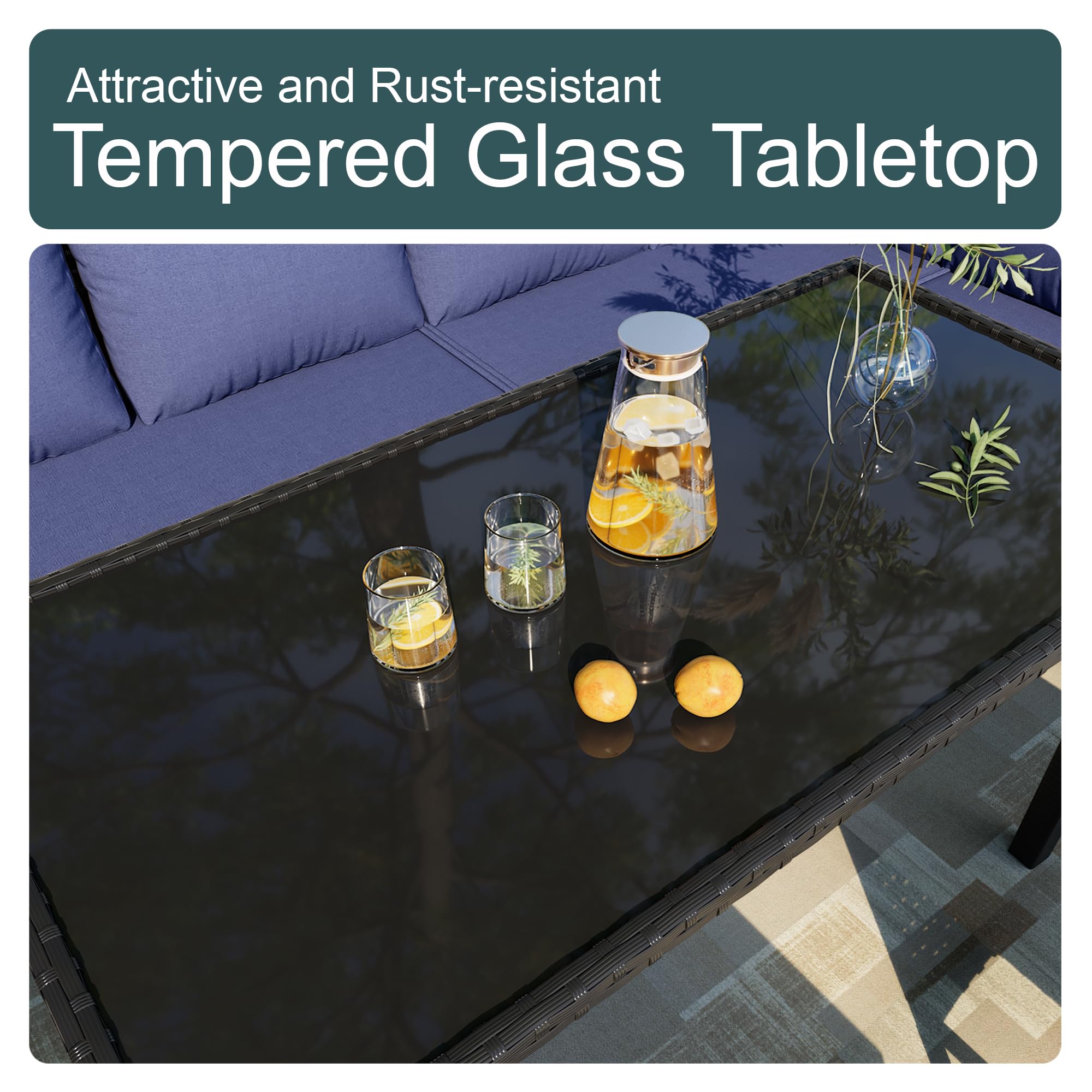 7-Piece Outdoor Dining Set with Glass Table