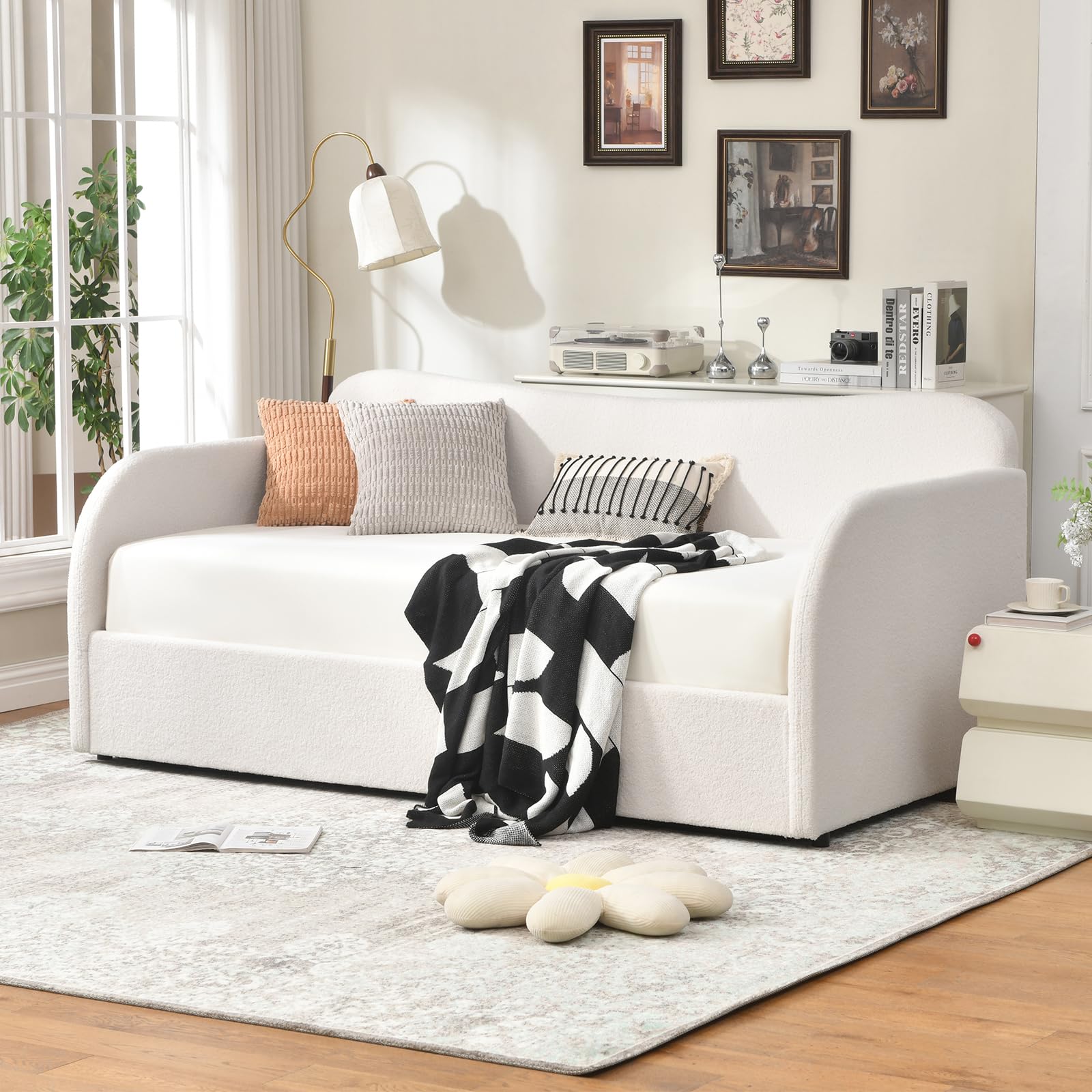 Twin Size Upholstered Daybed with Lift-Up Storage
