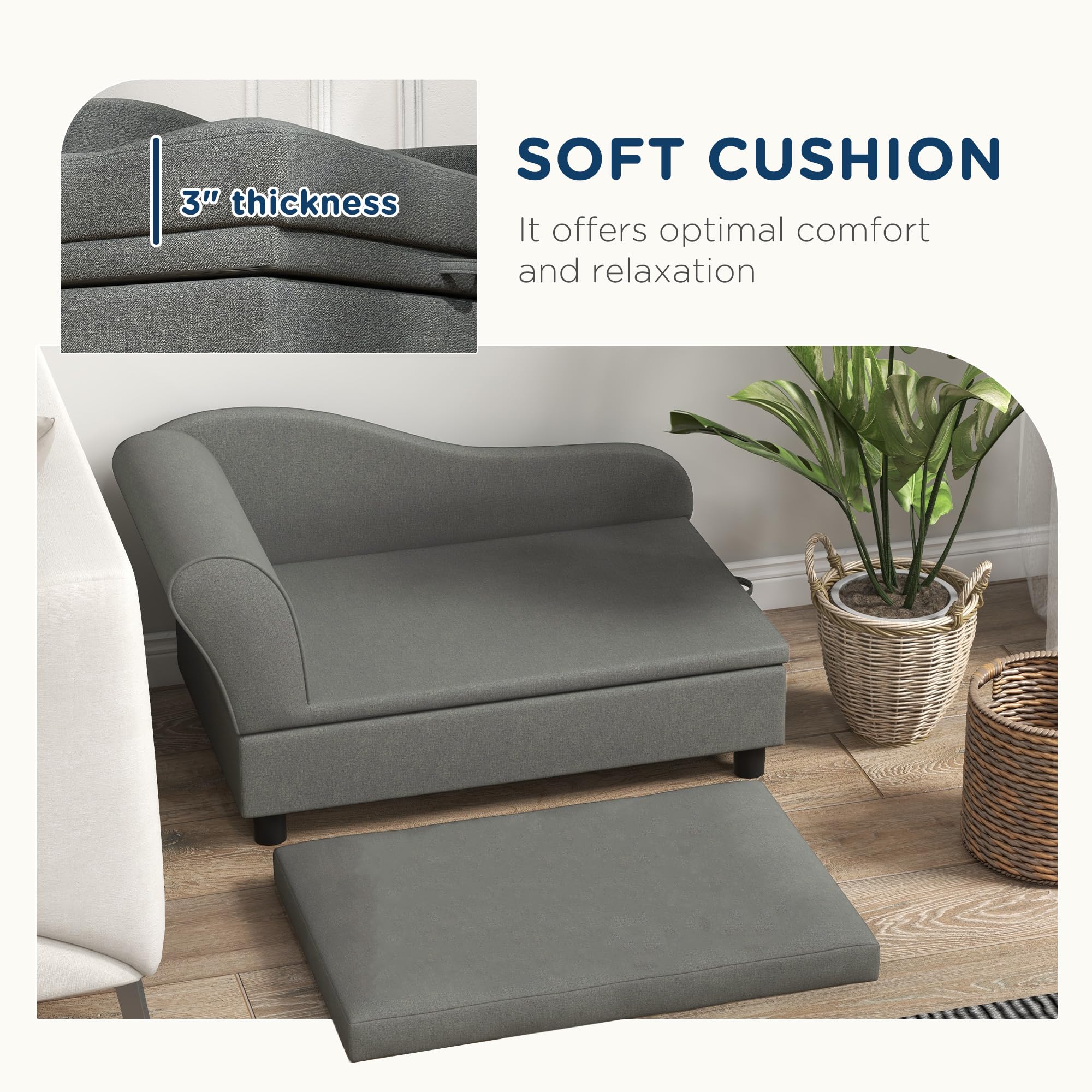 Pet Sofa with Storage for Small Dogs