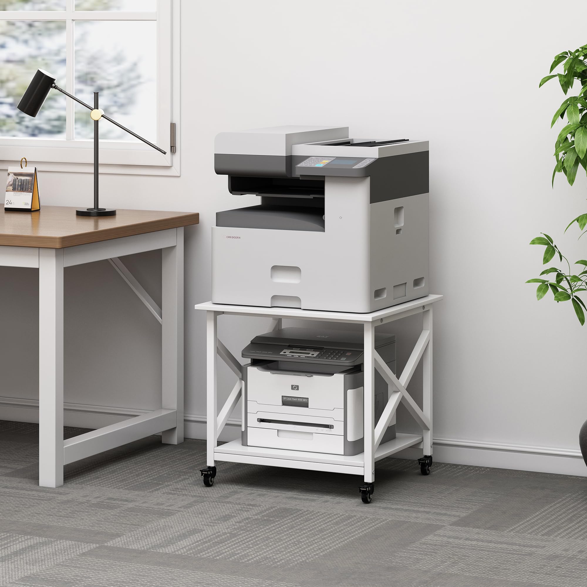 2-Tier Printer Stand with Wheels