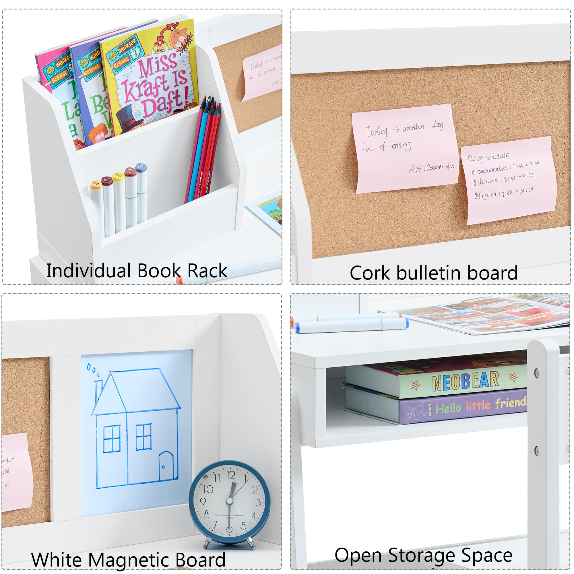 Kids Study Desk and Chair Set with Storage