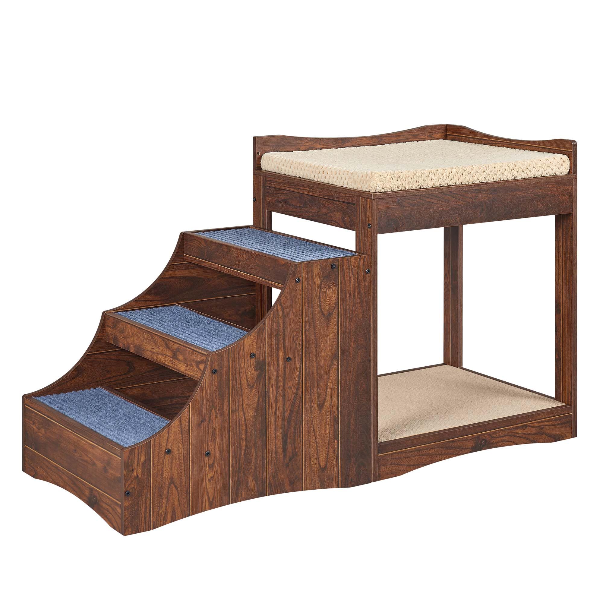 Pet Bunk Bed with Removable Steps for Dogs and Cats