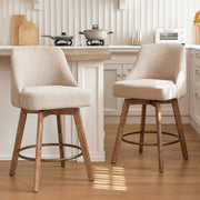 Mid Century Modern Counter Height Bar Stools Set of 2