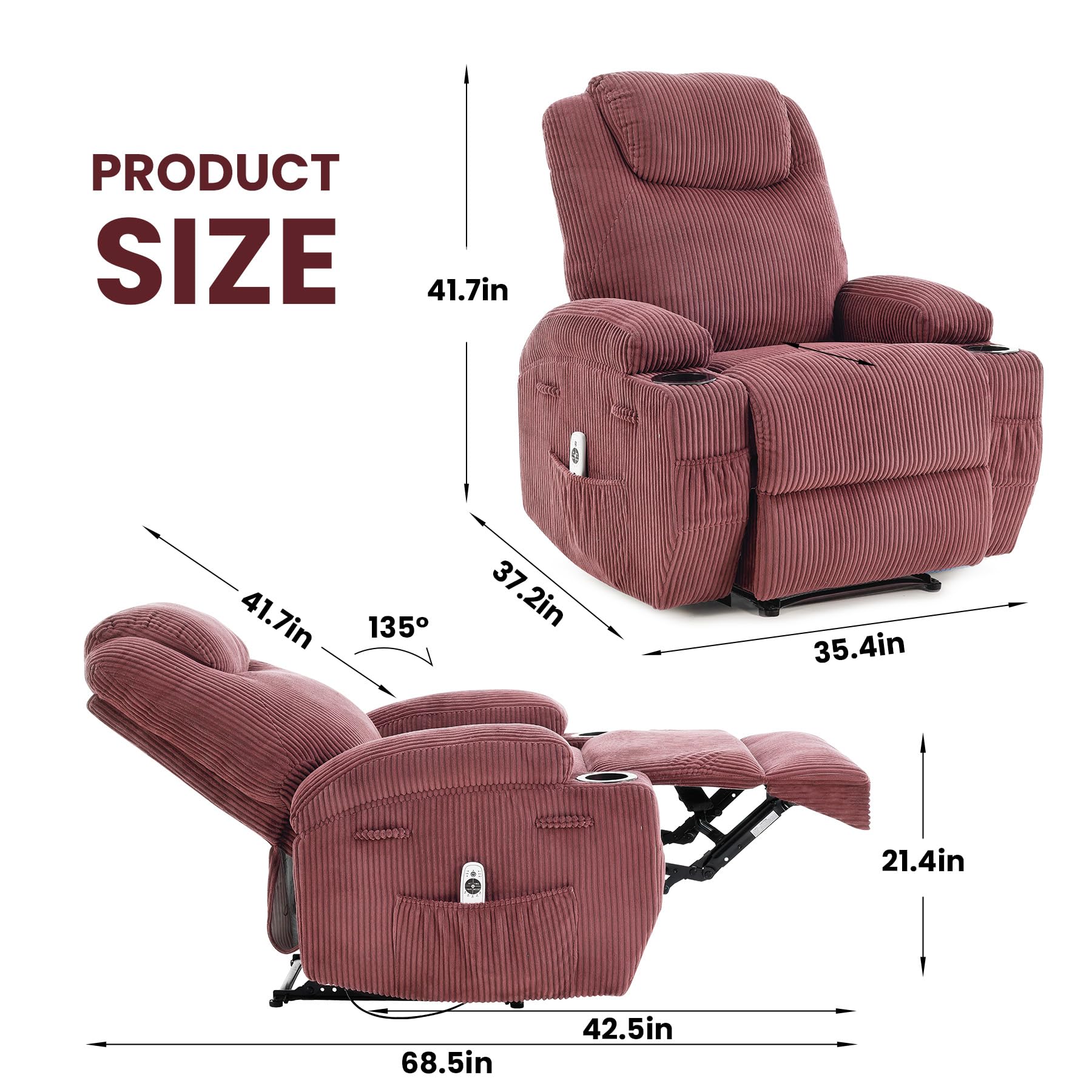 Electric Massage Recliner with Heat