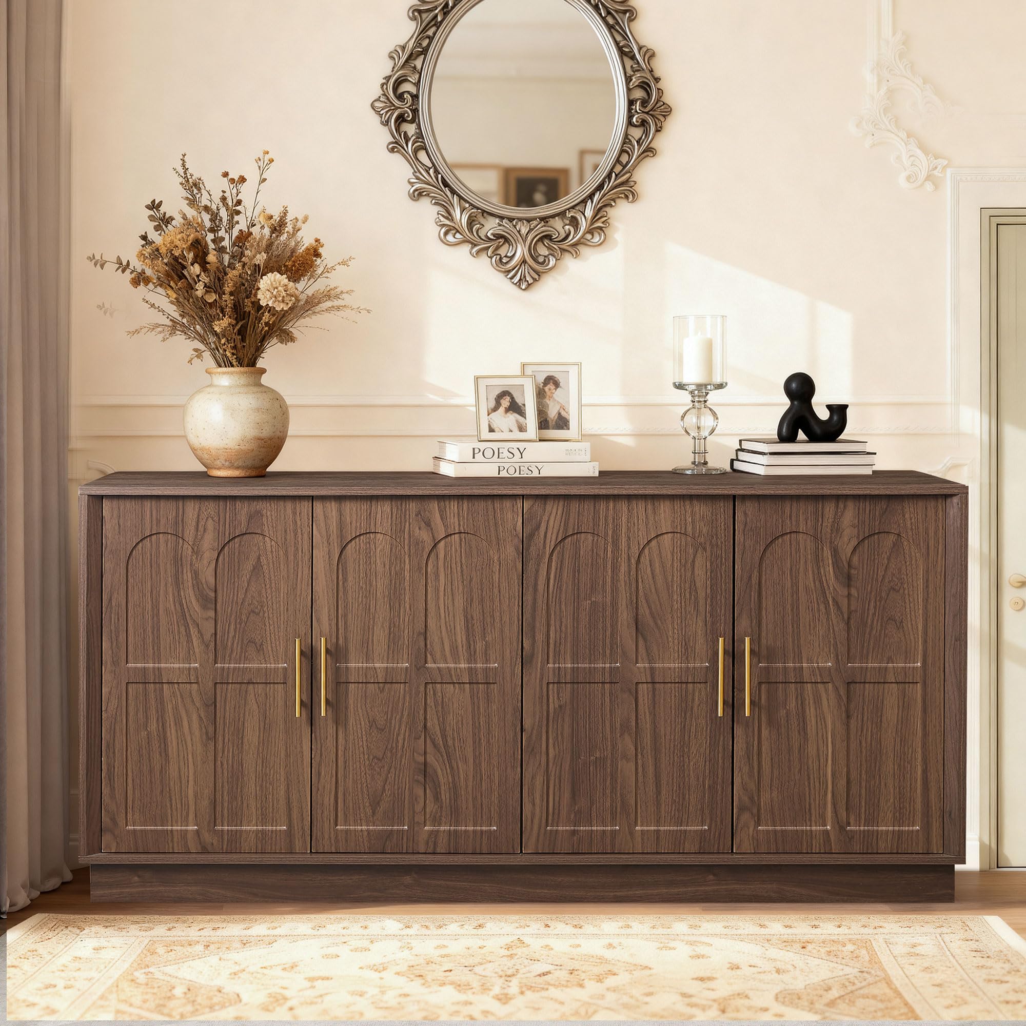 Sideboard Buffet Cabinet with Arched Doors