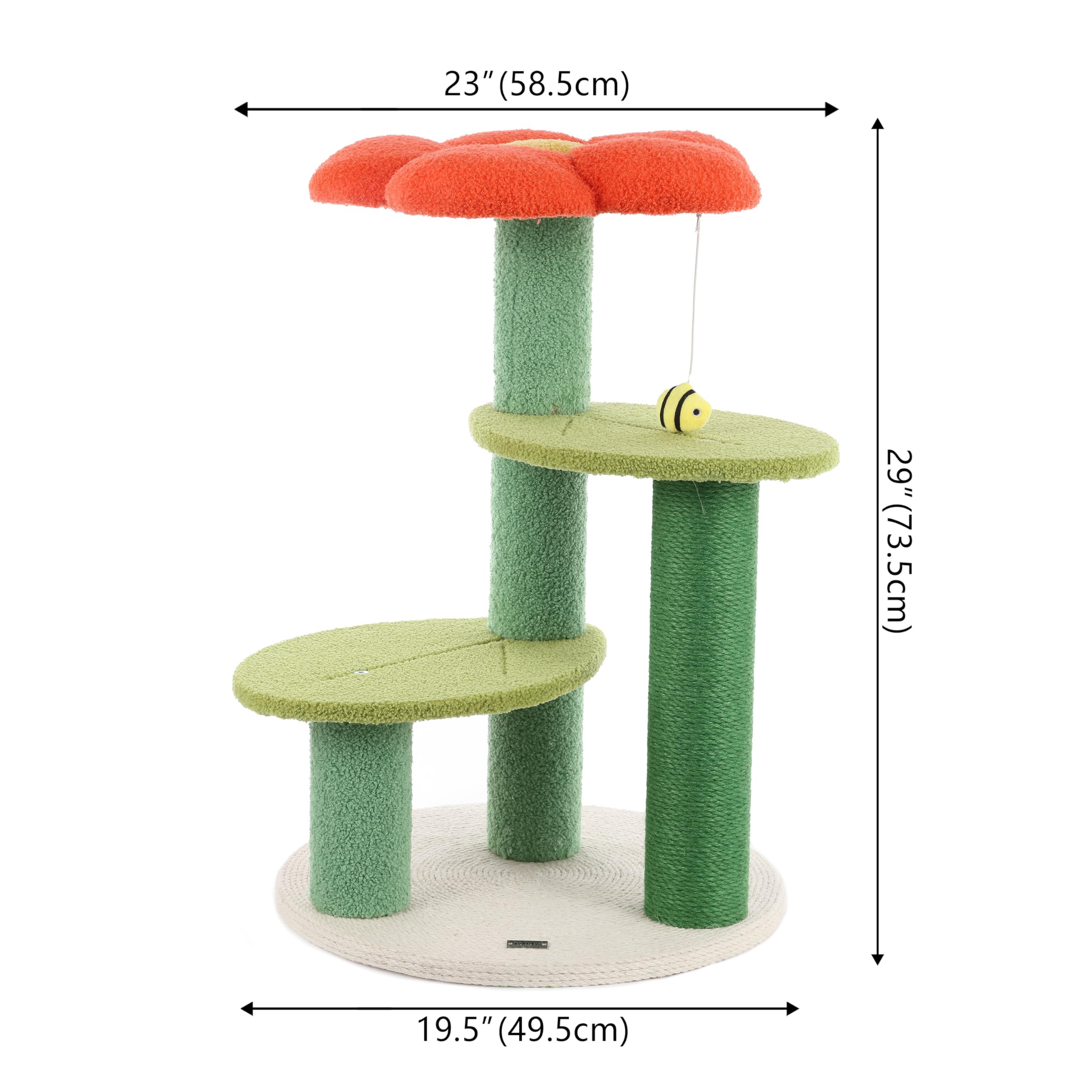 3-Tier Flower Cat Tree with Scratching Posts