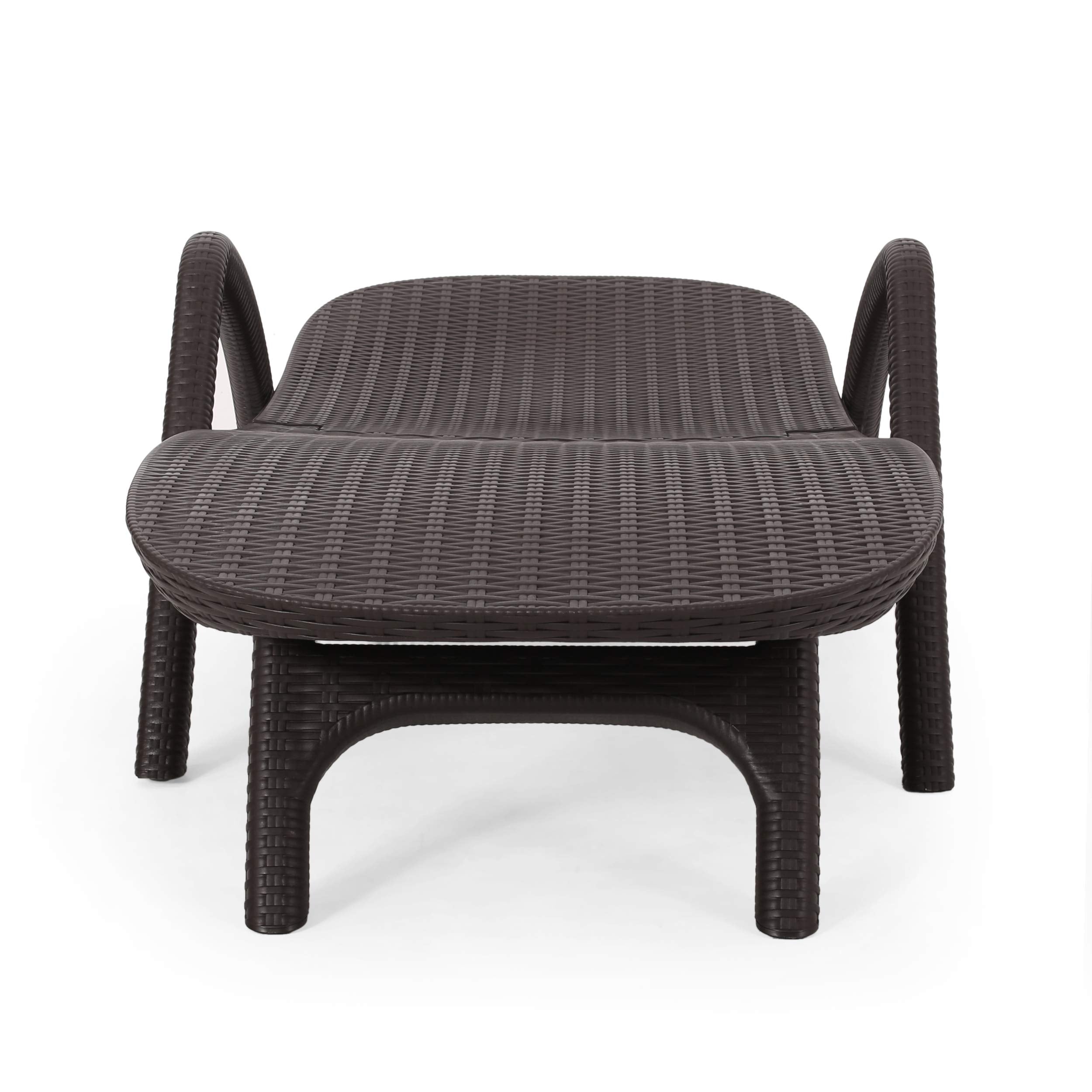 Outdoor Polypropylene Chaise Lounge Dark Brown