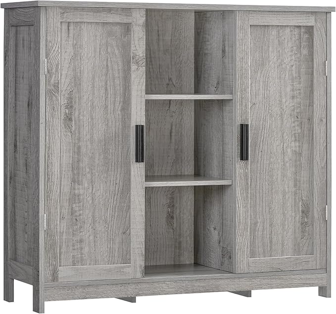 Storage Cabinet with 2 Doors and 4 Shelves