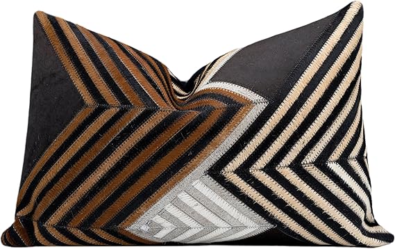 Genuine Cowhide Leather Throw Pillow Square 18x18