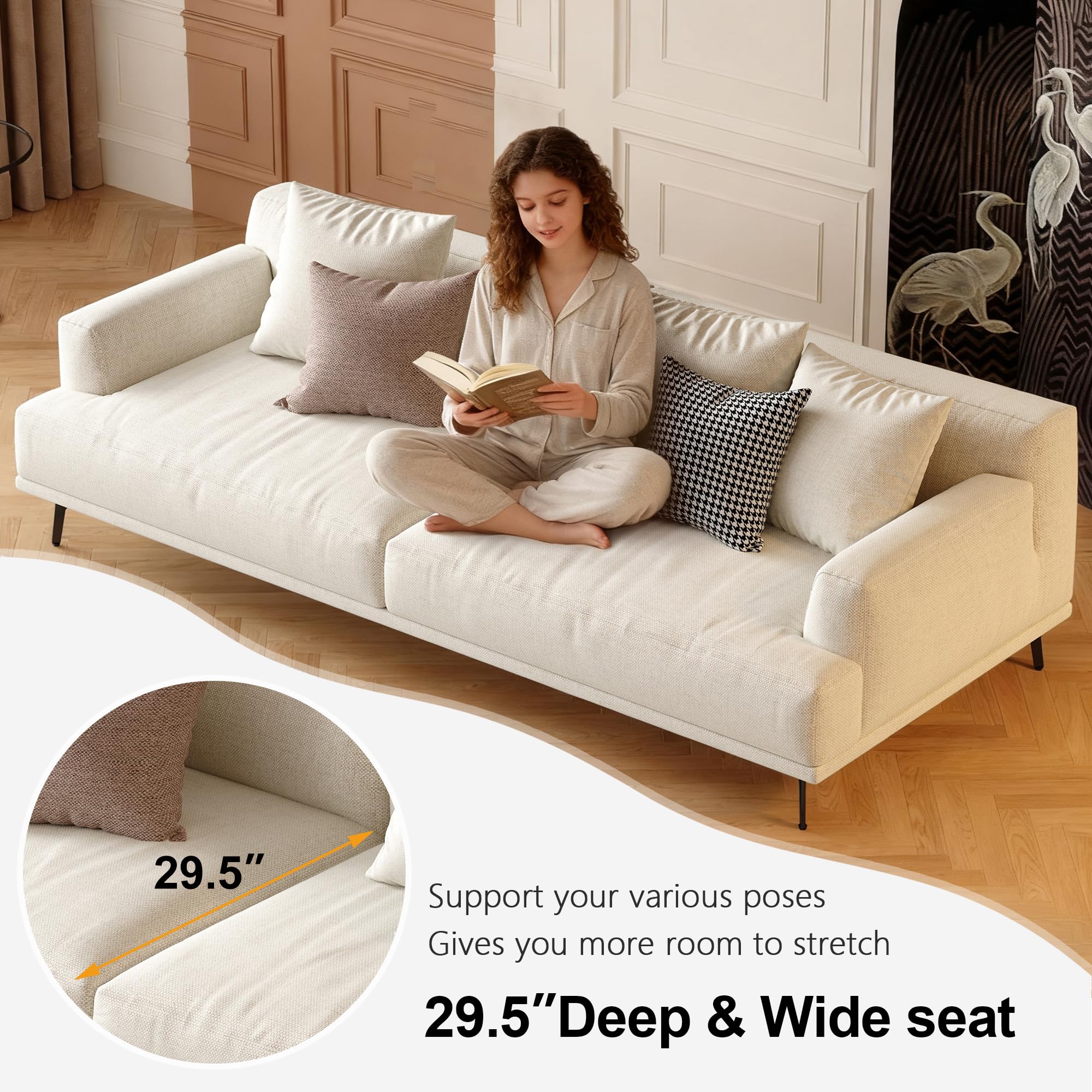 110.2" Modern Sectional Sofa with Deep Seat