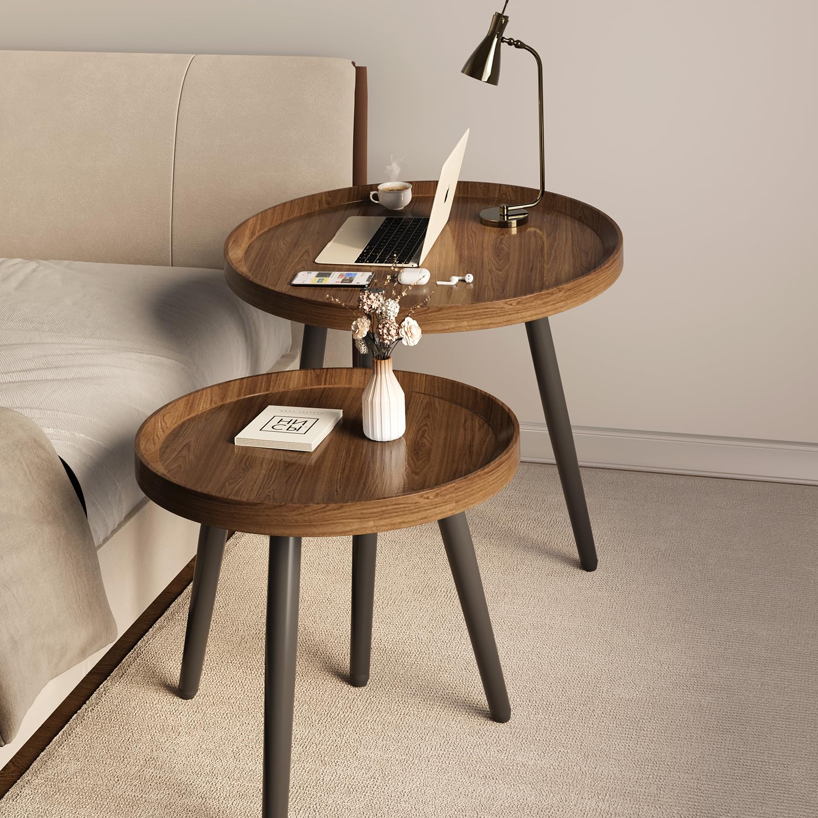 Round Nesting Coffee Table Set