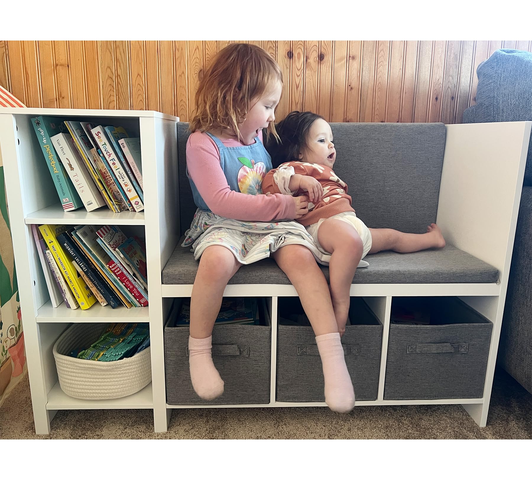 Kids Reading Nook Bench with Storage