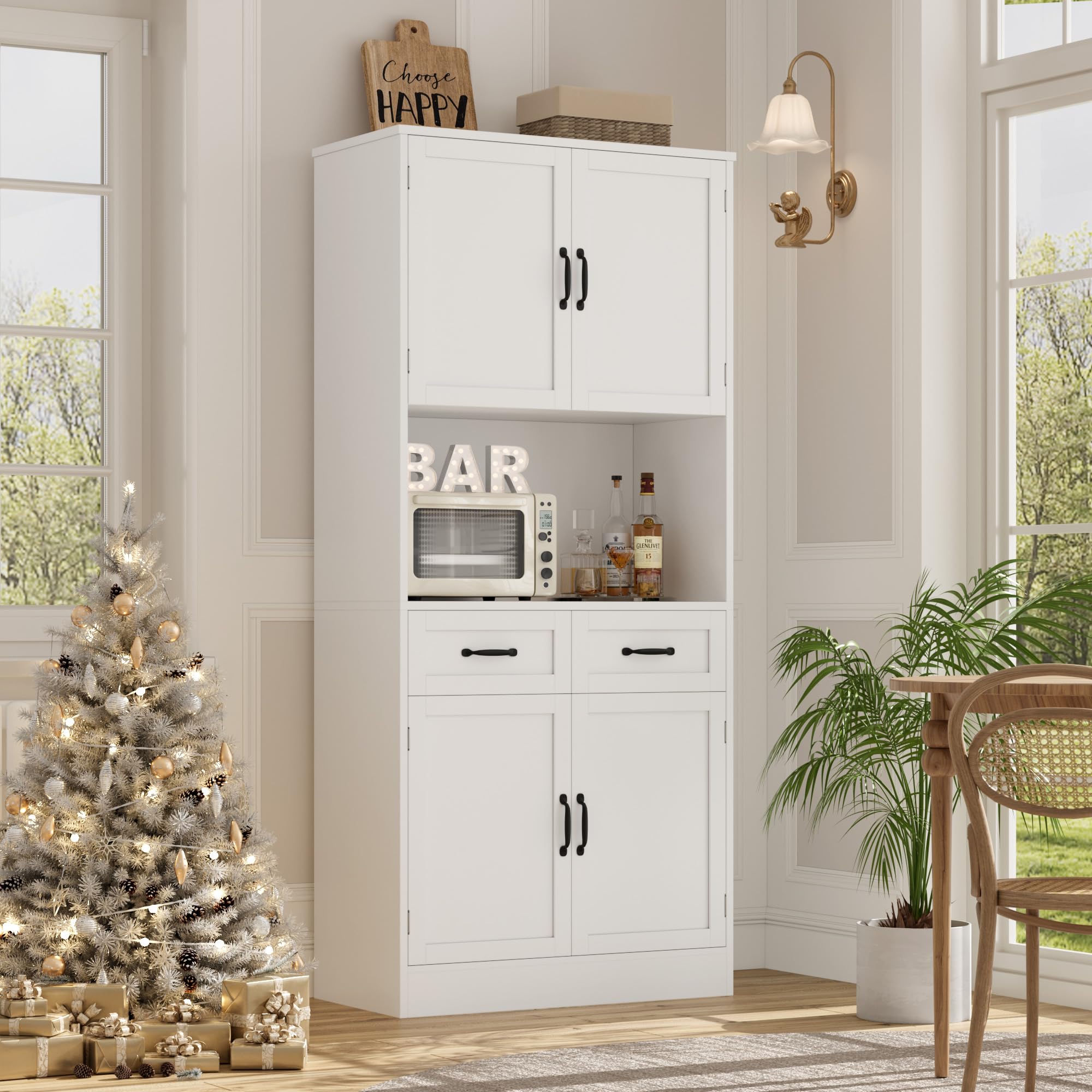 71" Tall Kitchen Pantry Storage Cabinet